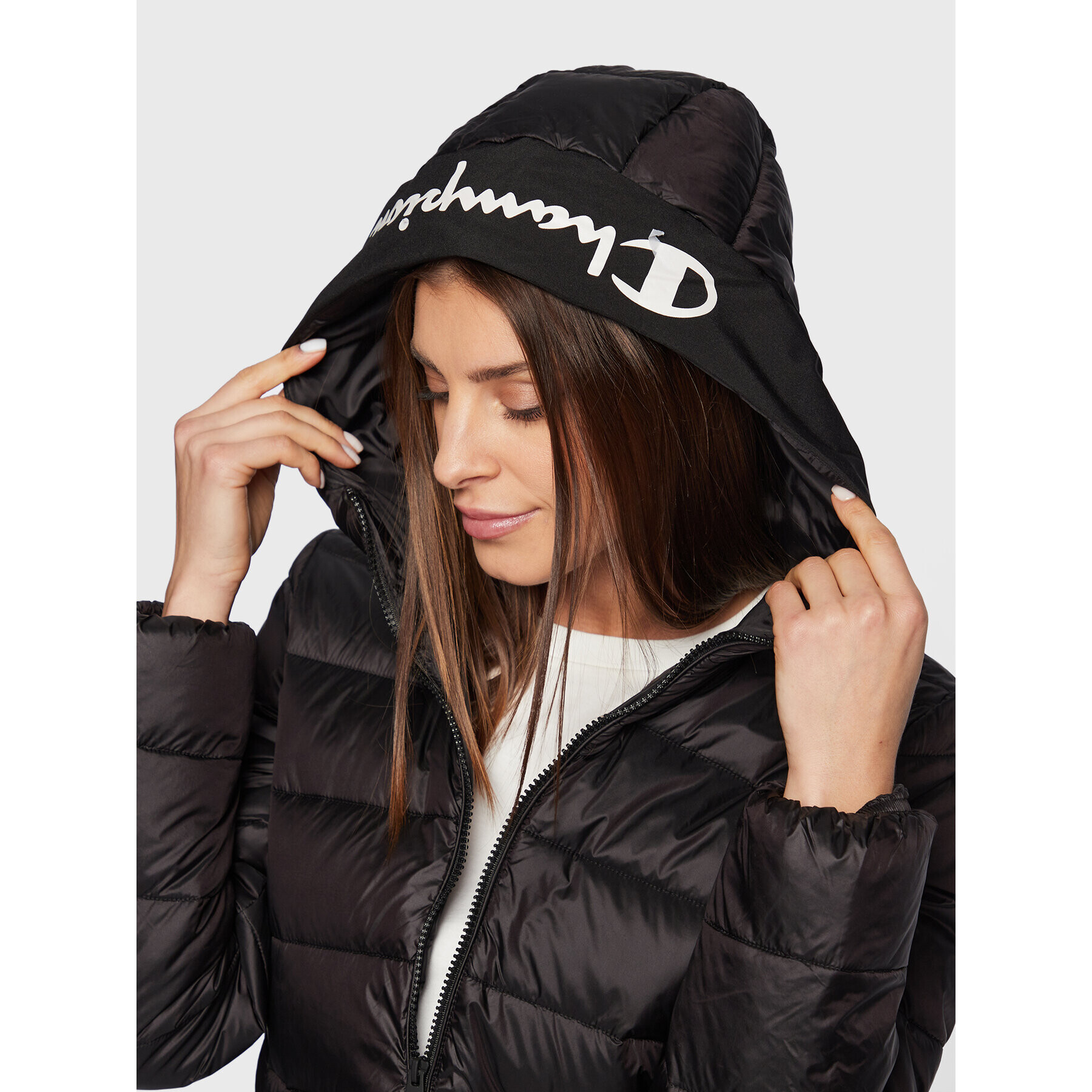 Champion Пухено яке 115753 Черен Regular Fit - Pepit.bg