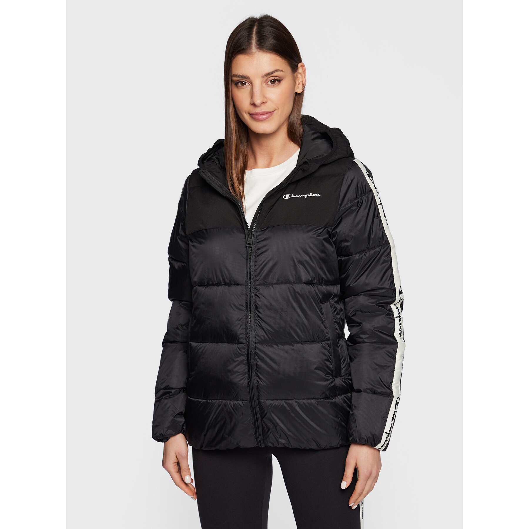 Champion Пухено яке 115755 Черен Regular Fit - Pepit.bg