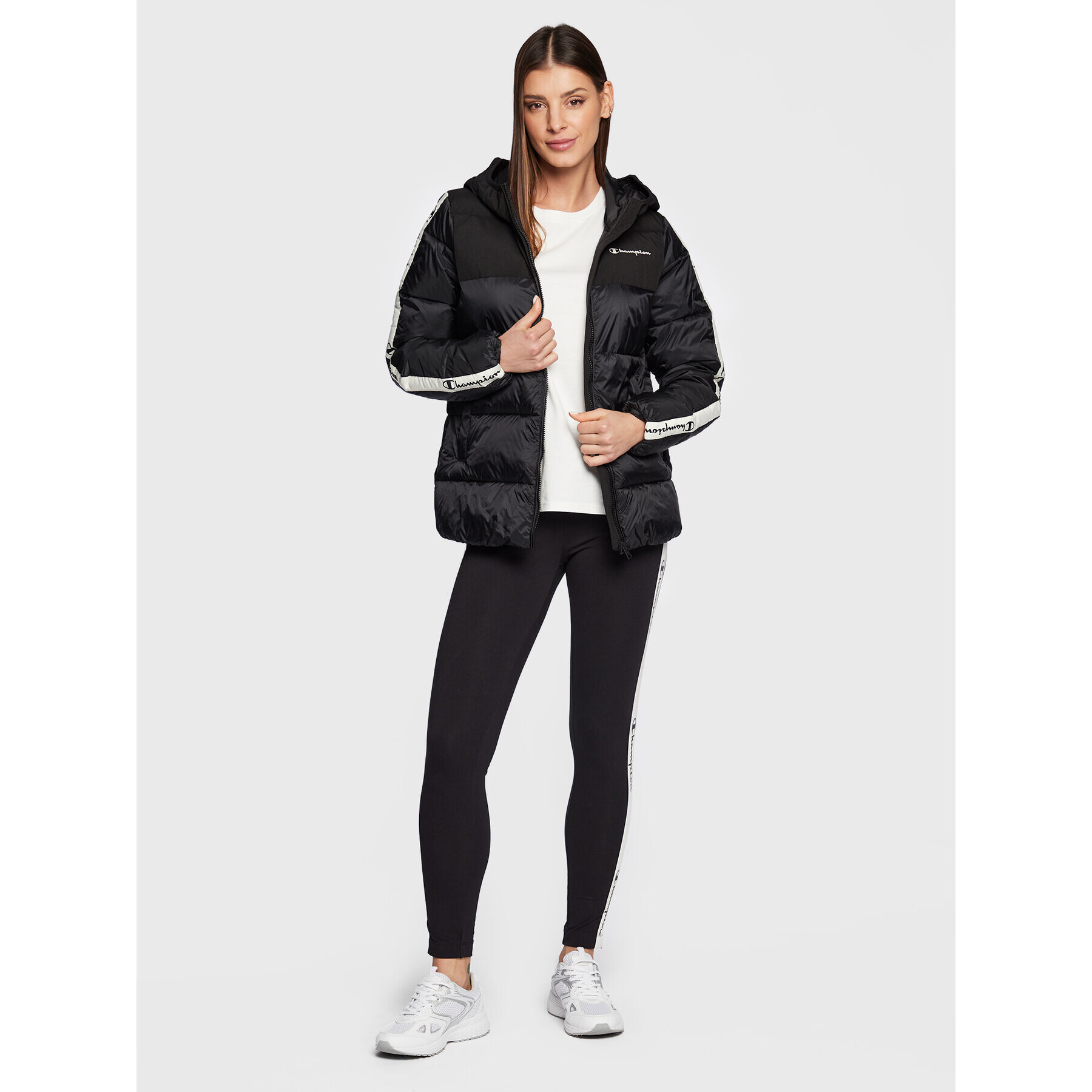 Champion Пухено яке 115755 Черен Regular Fit - Pepit.bg
