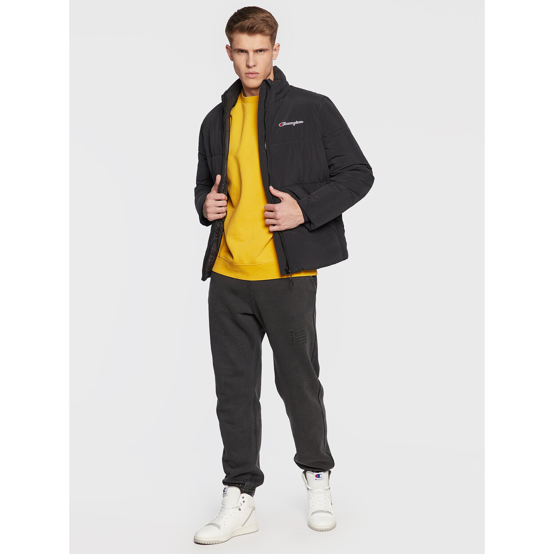 Champion Пухено яке Hidden 218085 Черен Regular Fit - Pepit.bg