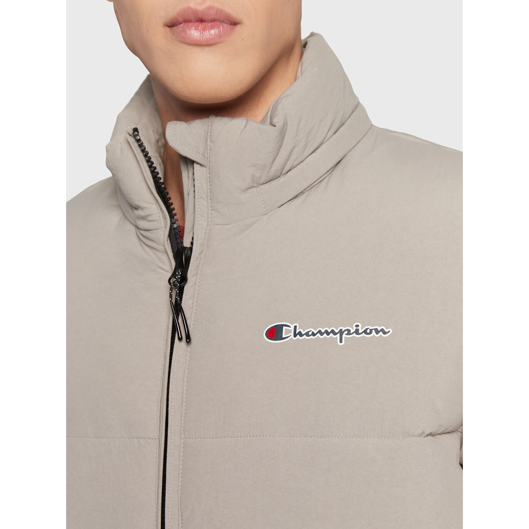 Champion Пухено яке Hidden 218085 Сив Regular Fit - Pepit.bg