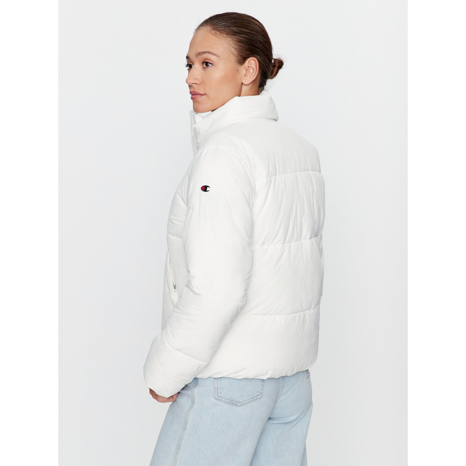 Champion Пухено яке Jacket 116922 Екрю Custom Fit - Pepit.bg