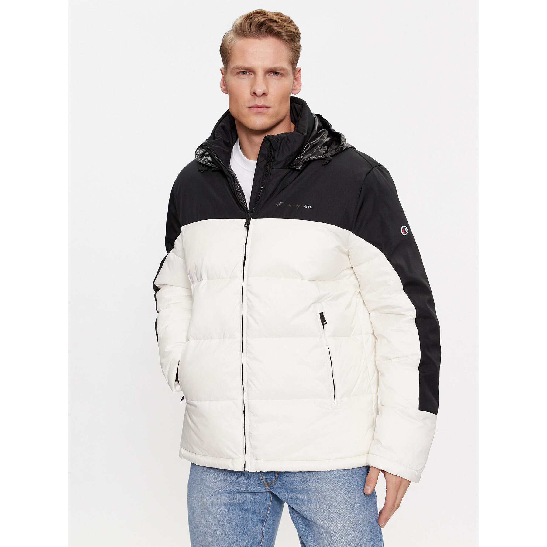 Champion Пухено яке Jacket 219191 Екрю Regular Fit - Pepit.bg