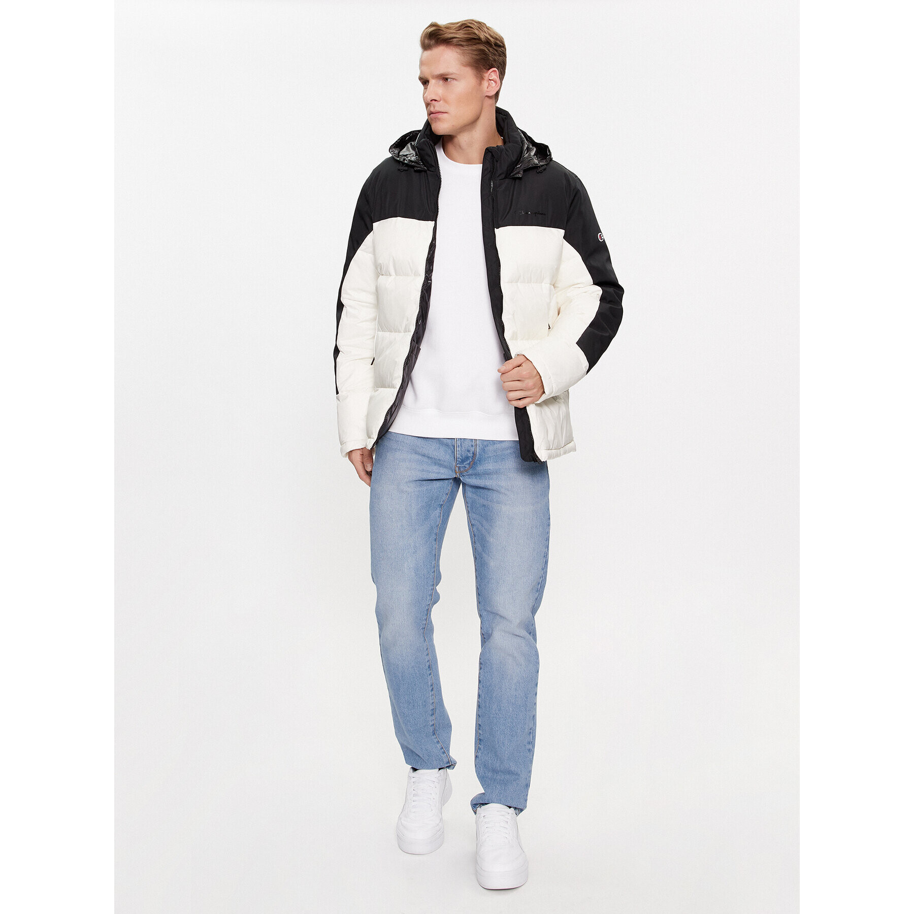 Champion Пухено яке Jacket 219191 Екрю Regular Fit - Pepit.bg