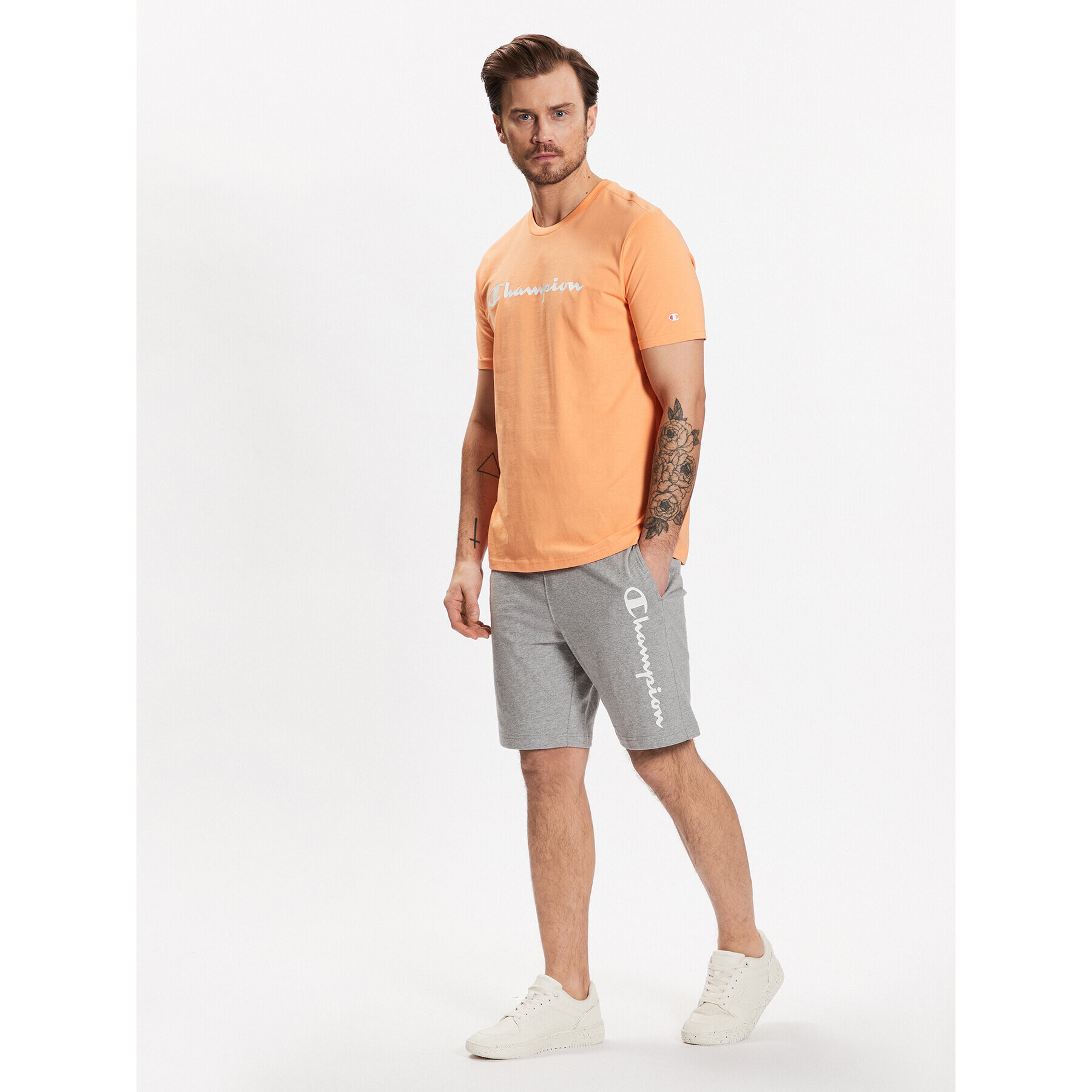 Champion Спортни шорти 217438 Сив Regular Fit - Pepit.bg