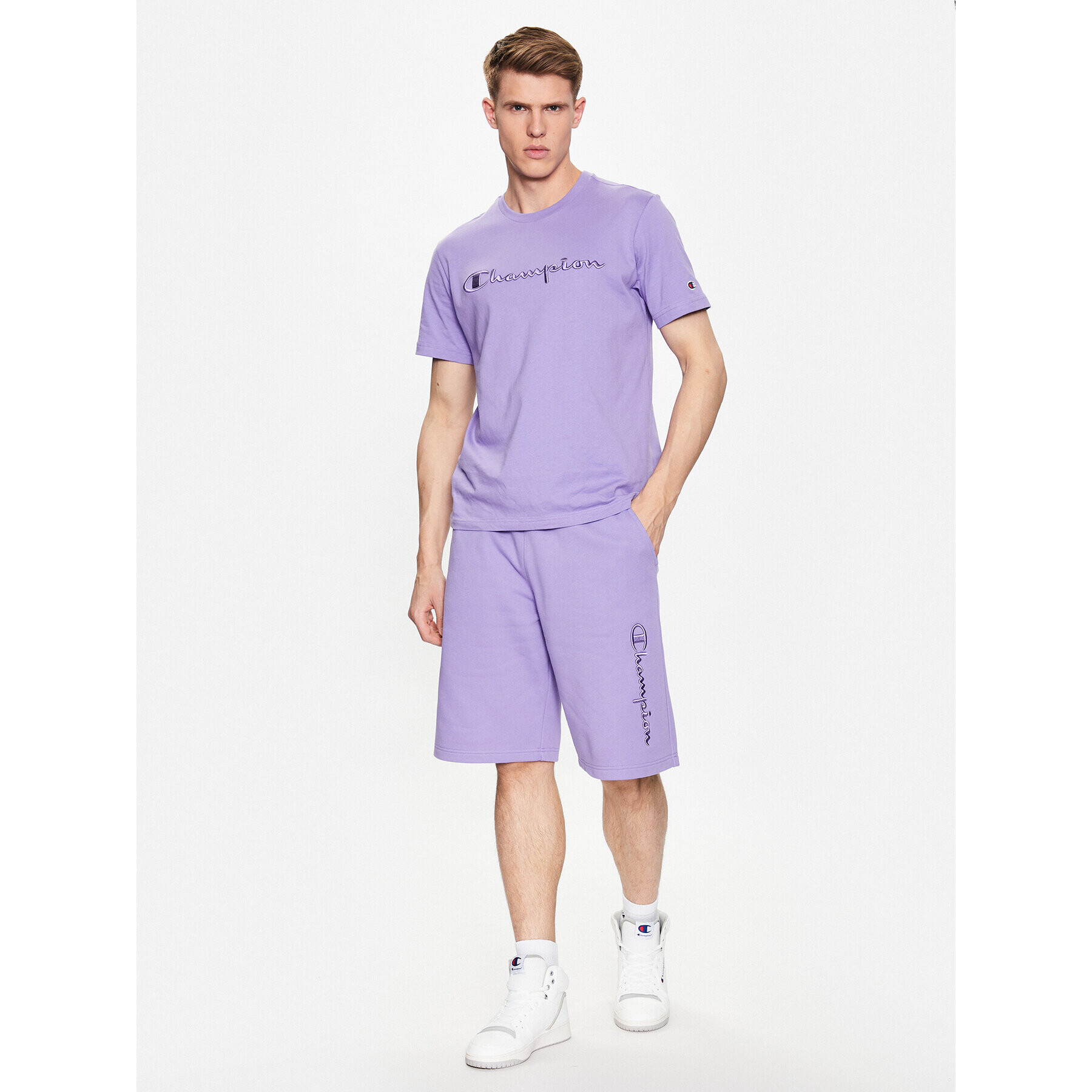 Champion Спортни шорти 218489 Виолетов Custom Fit - Pepit.bg