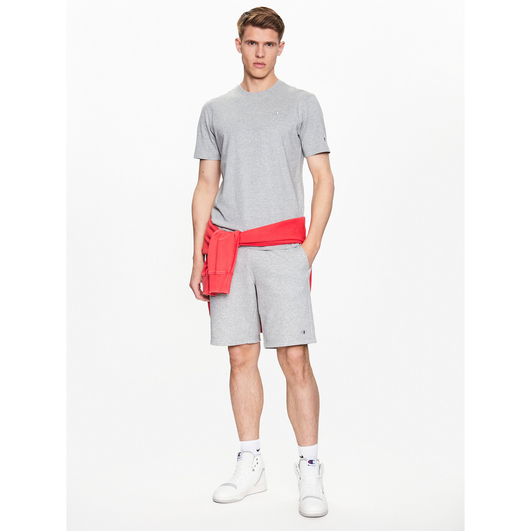 Champion Спортни шорти 218495 Сив Regular Fit - Pepit.bg