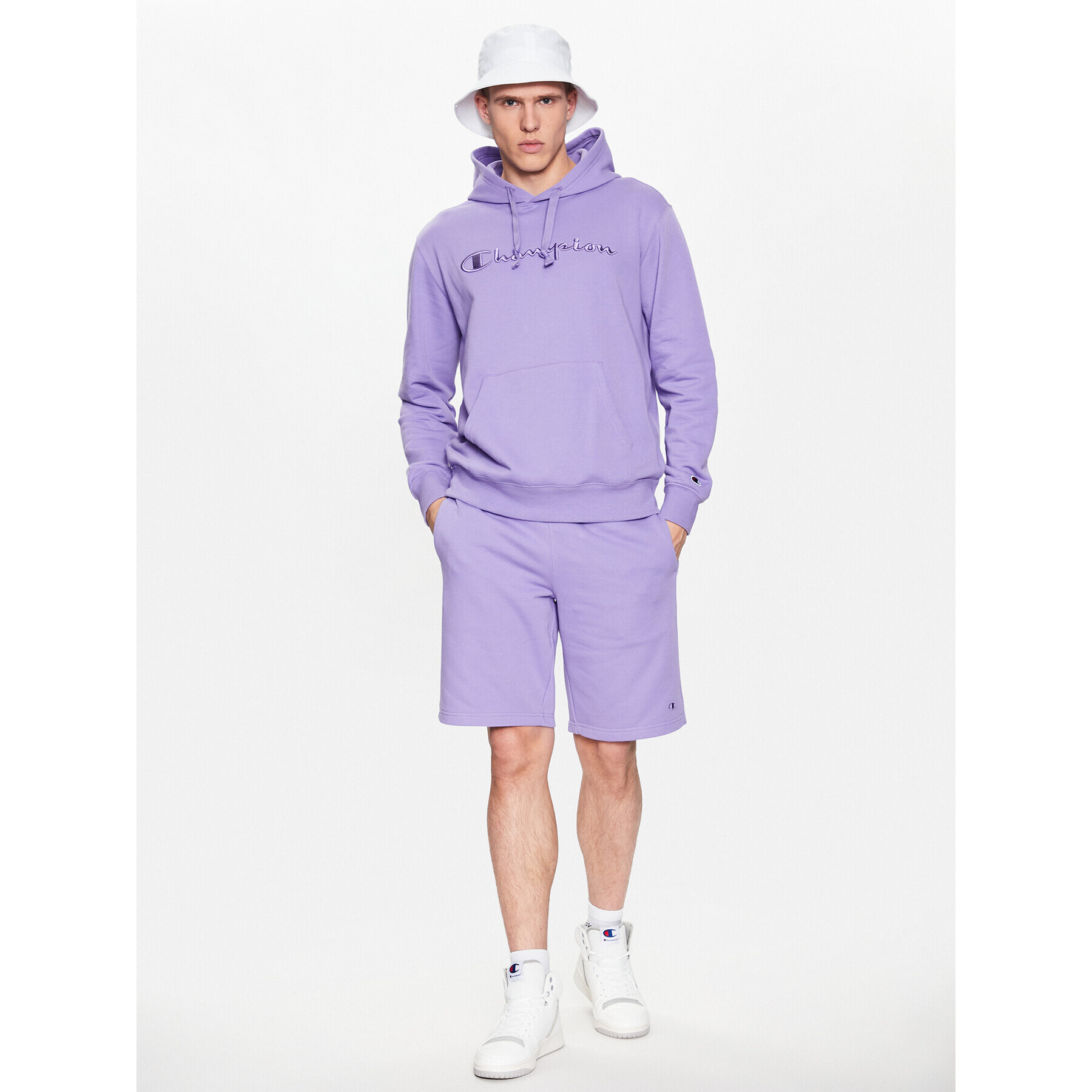 Champion Спортни шорти 218495 Виолетов Regular Fit - Pepit.bg