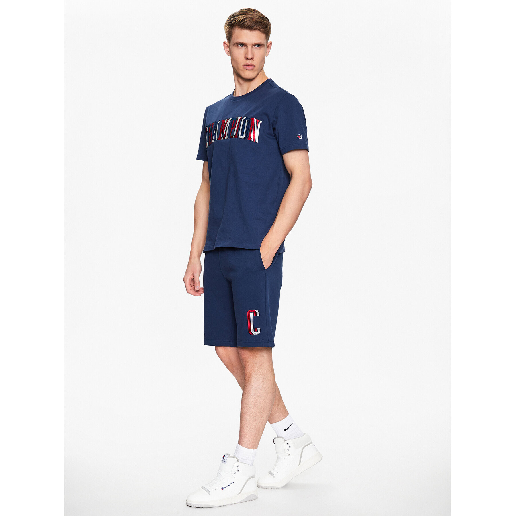 Champion Спортни шорти 218511 Тъмносин Regular Fit - Pepit.bg