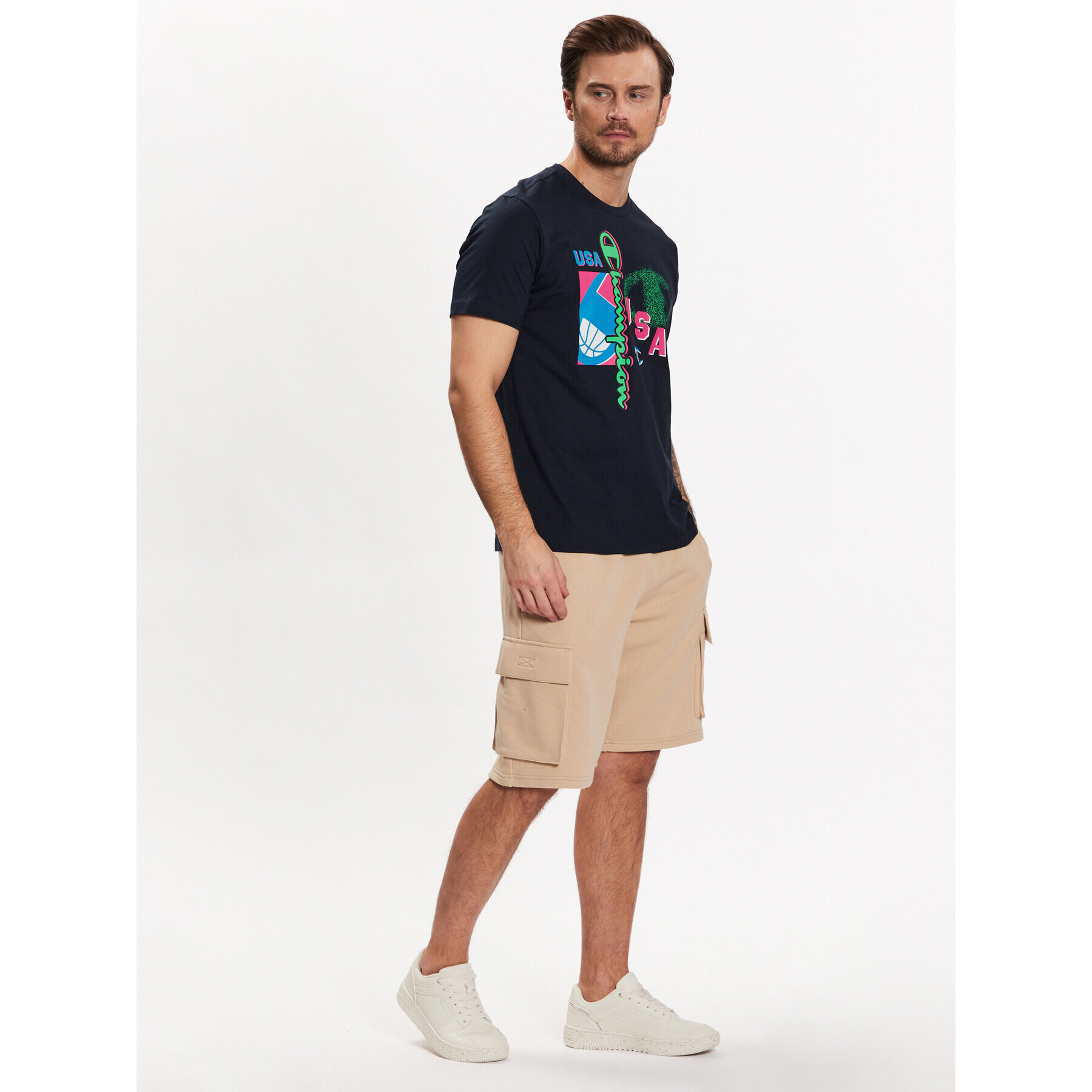 Champion Спортни шорти 218713 Бежов Custom Fit - Pepit.bg