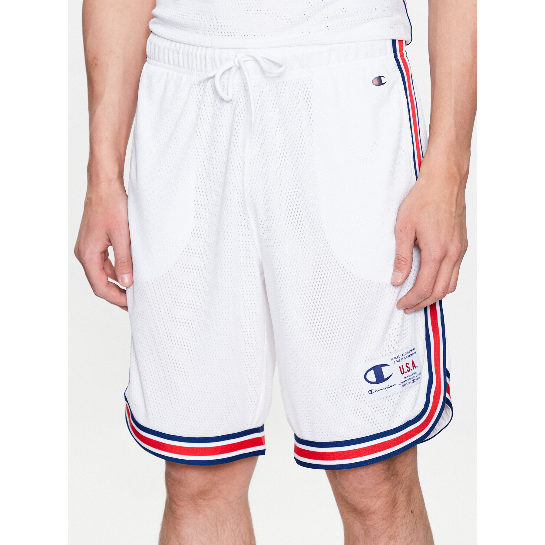Champion Спортни шорти 218770 Бял Regular Fit - Pepit.bg