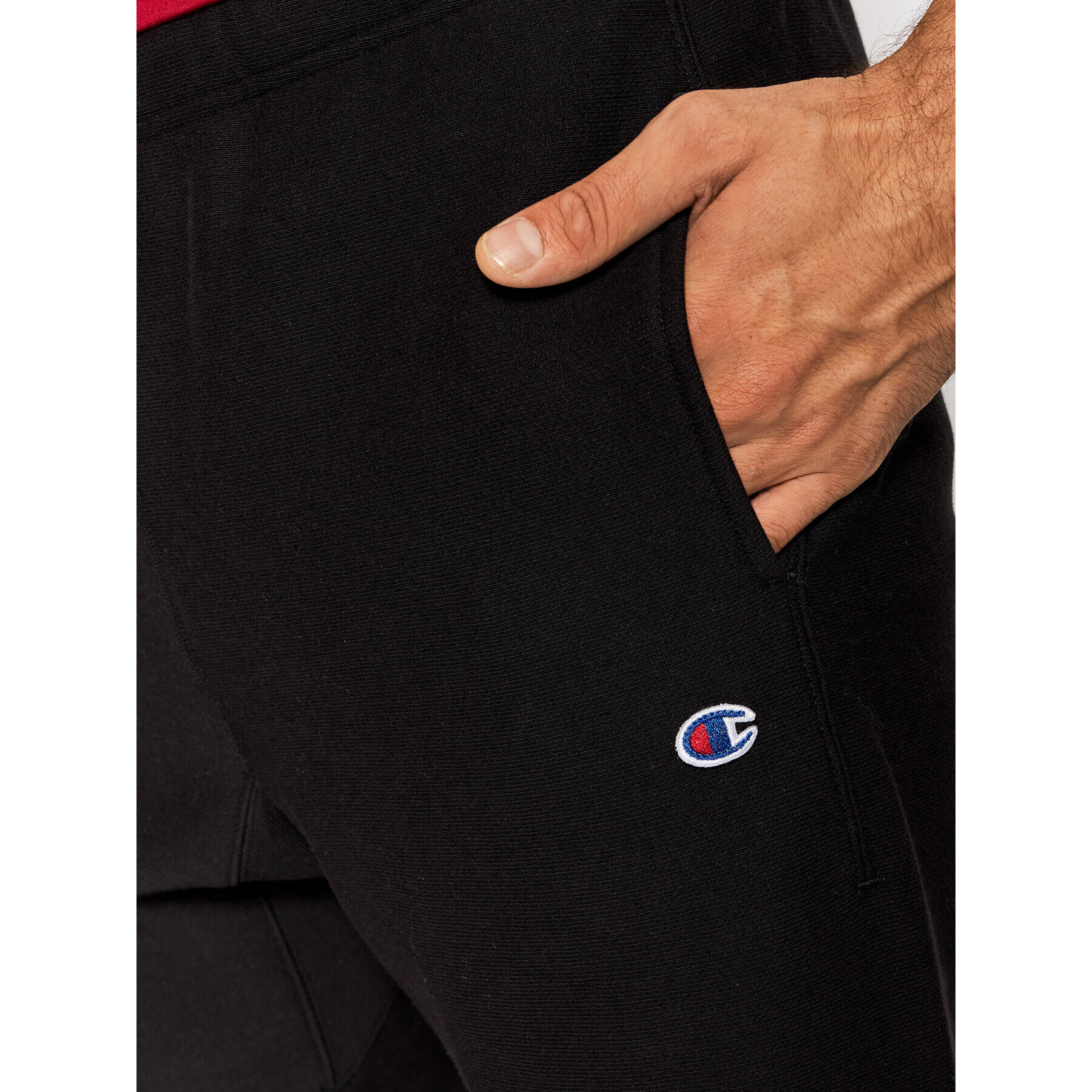 Champion Спортни шорти Logo 216543 Черен Custom Fit - Pepit.bg
