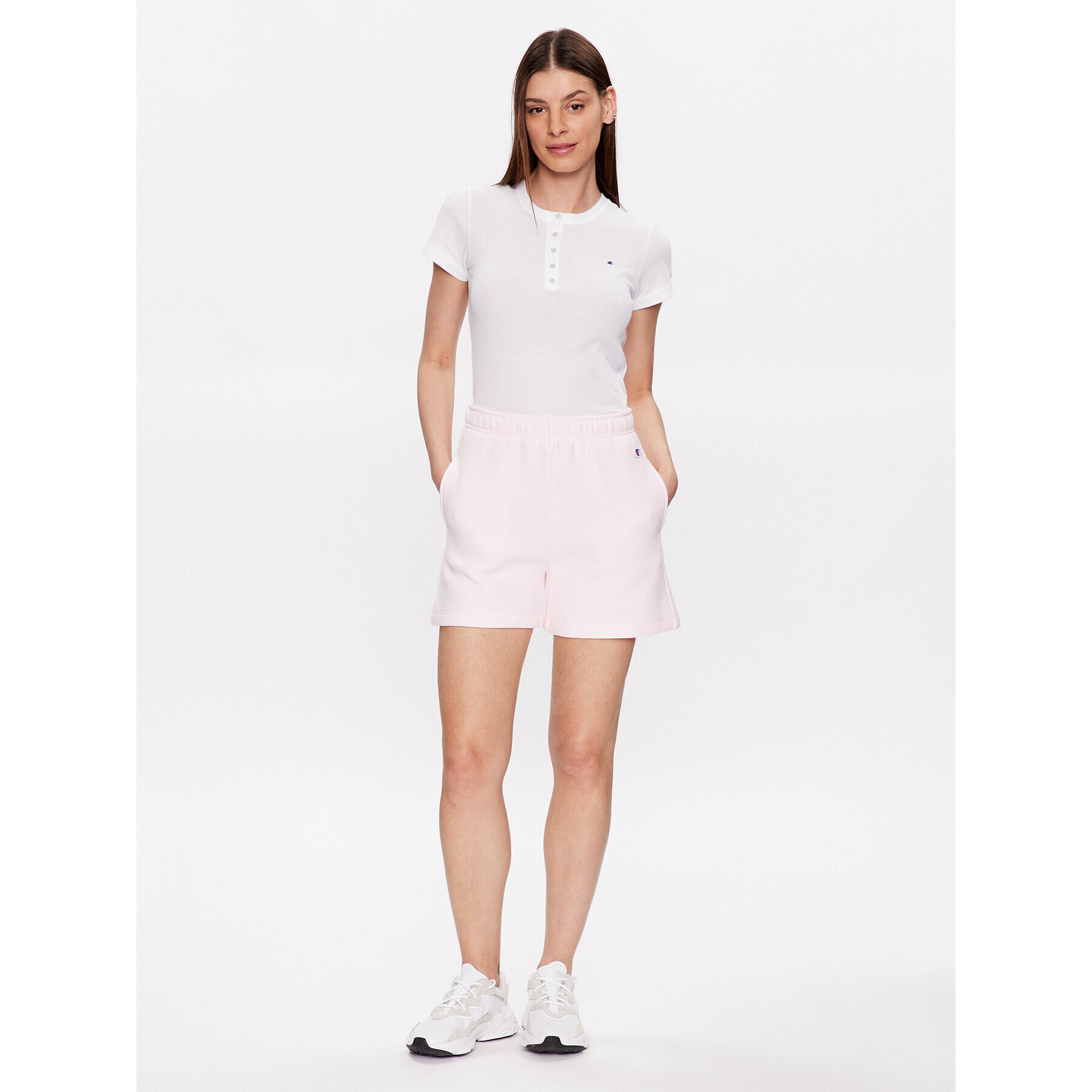 Champion Спортни шорти Minimal Reverse Weave 116247 Розов Regular Fit - Pepit.bg
