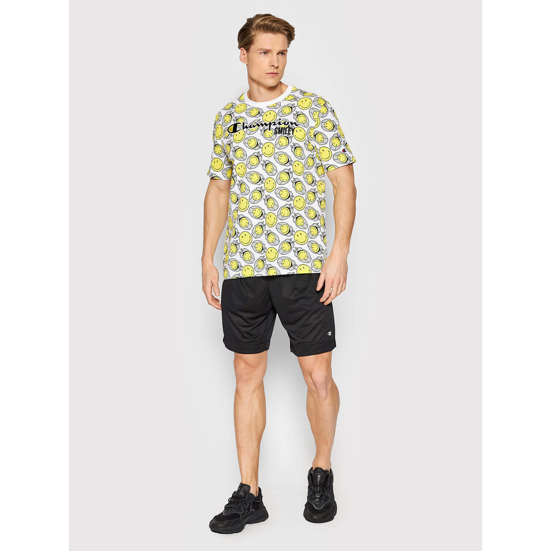 Champion Спортни шорти Reflective C Logo Mesh 215733 Черен Athletic Fit - Pepit.bg