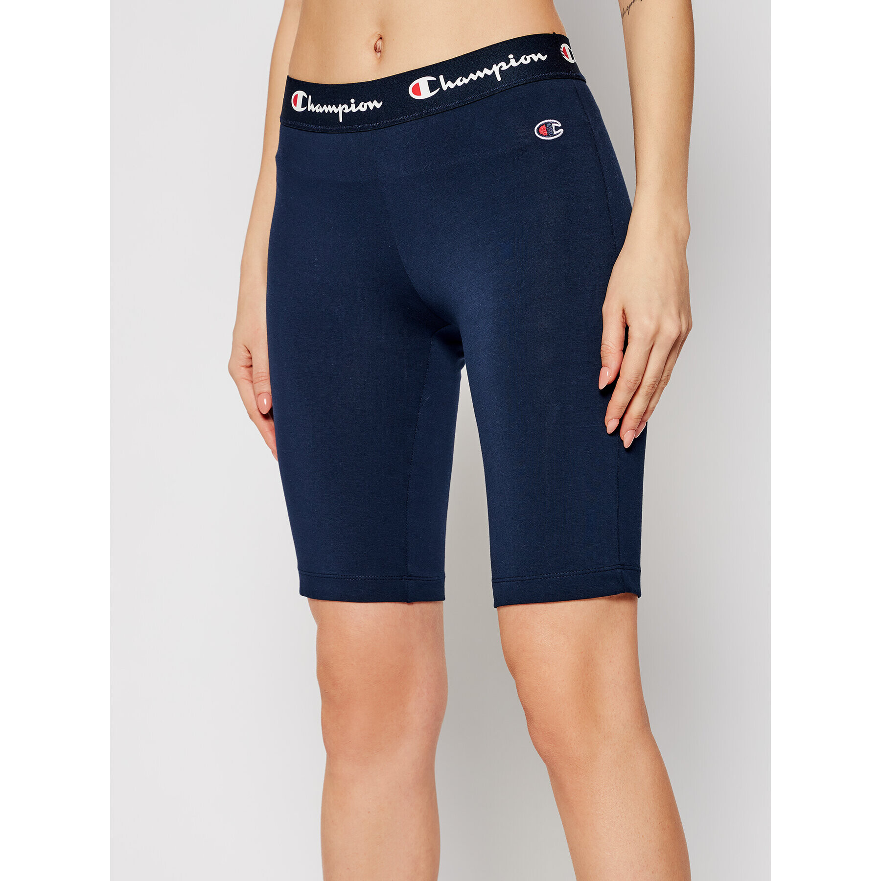 Champion Спортни шорти Script Logo 112862 Тъмносин Athletic Fit - Pepit.bg