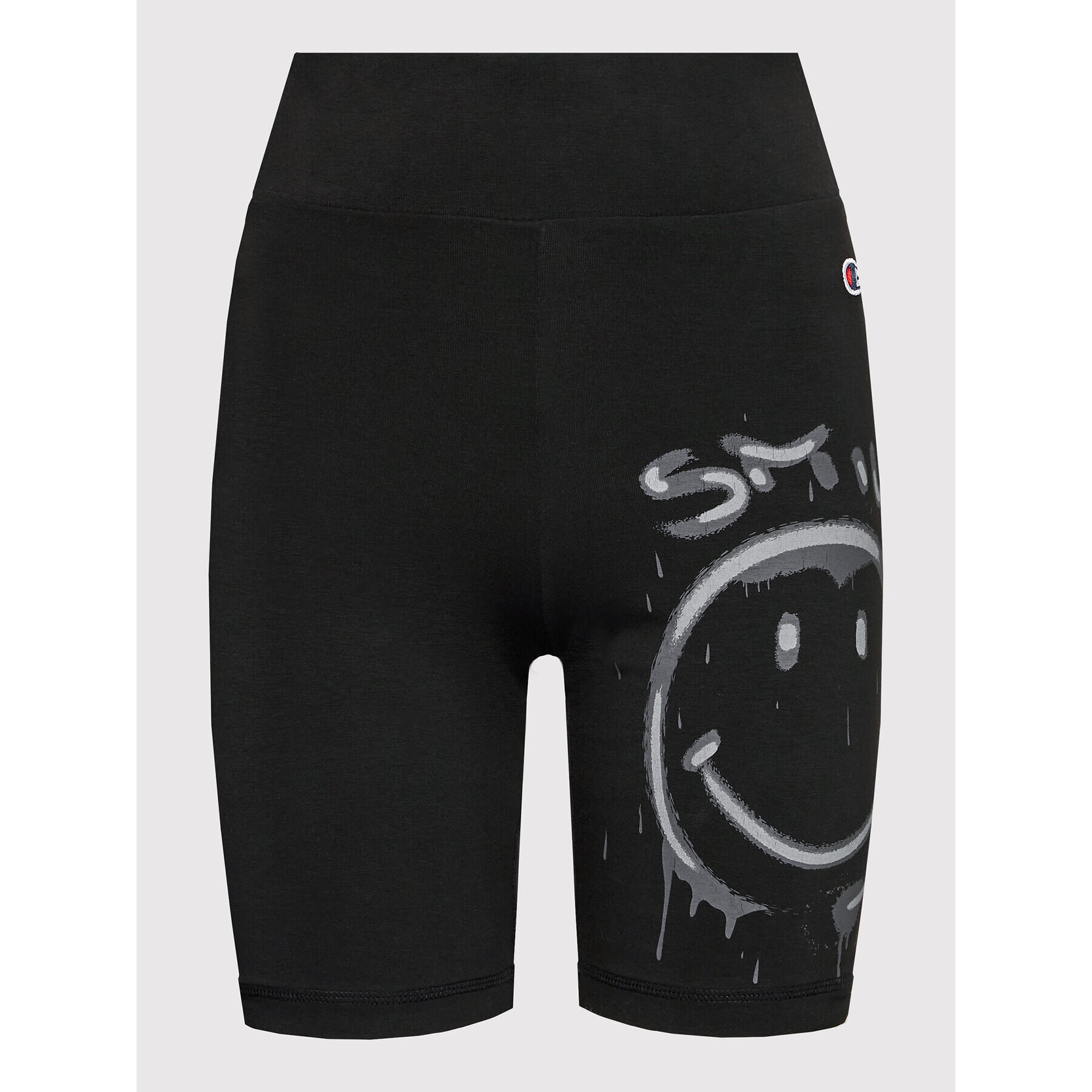 Champion Спортни шорти SMILEY 50th Anniversary Edition Graffiti Print 115938 Черен Skinny Fit - Pepit.bg