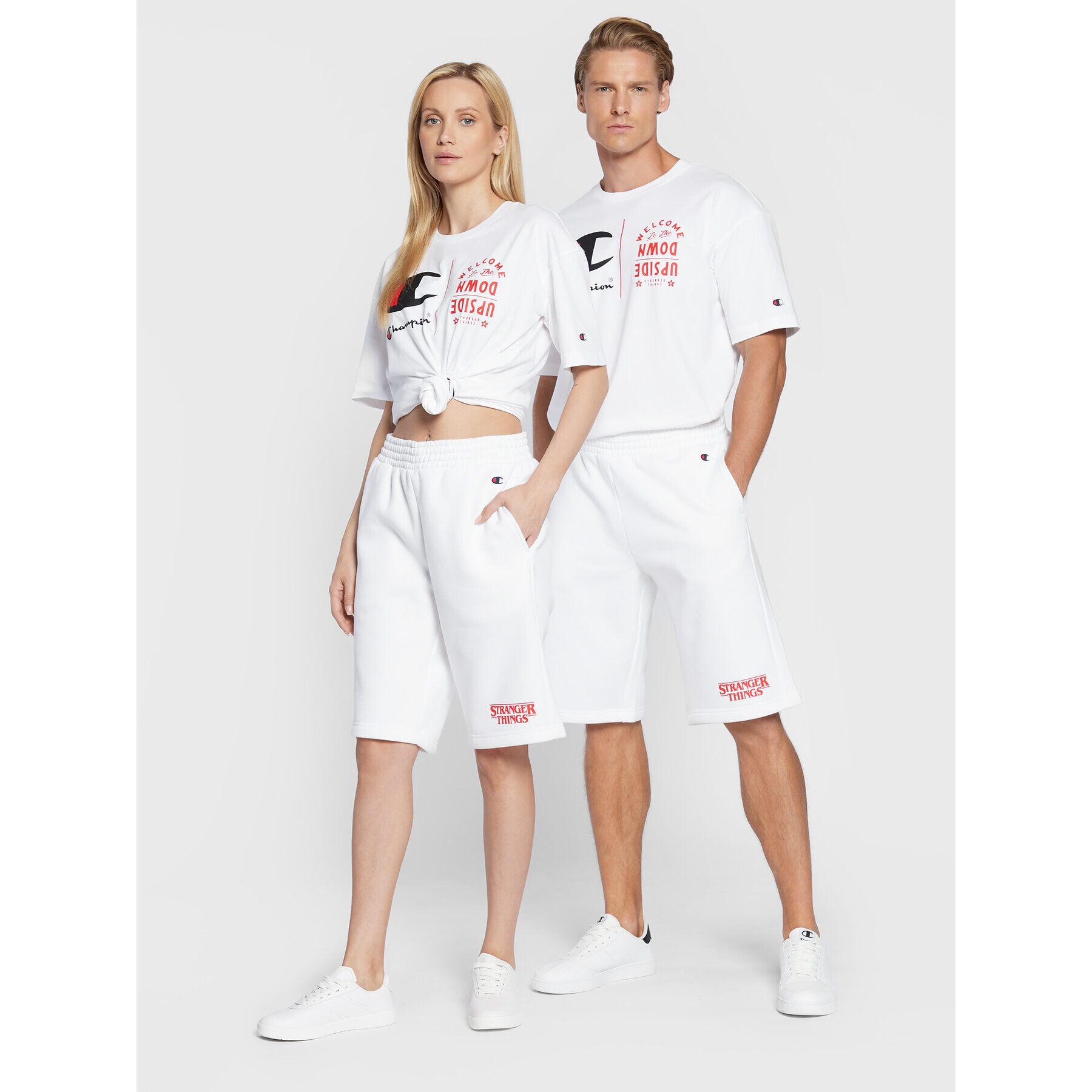 Champion Спортни шорти Unisex STRANGER THINGS 217782 Бял Regular Fit - Pepit.bg