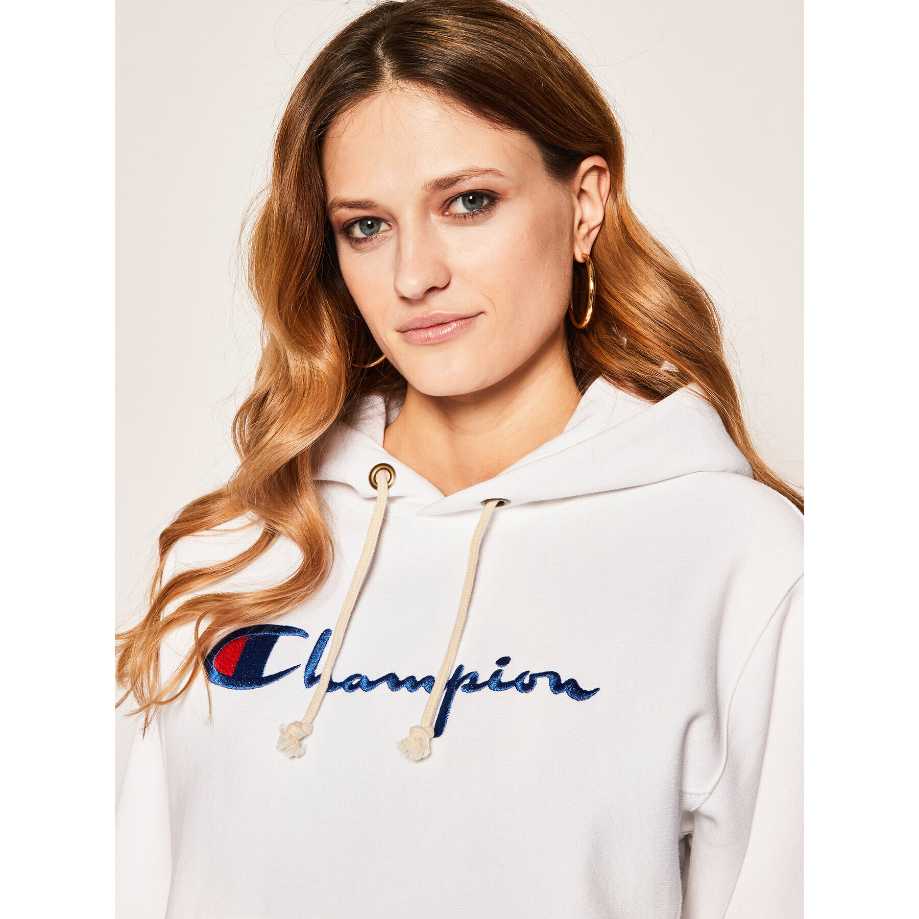 Champion Суитшърт 113149 Бял Custom Fit - Pepit.bg