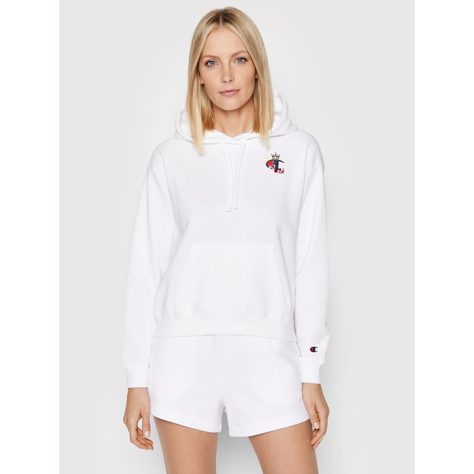 Champion Суитшърт 115038 Бял Custom Fit - Pepit.bg