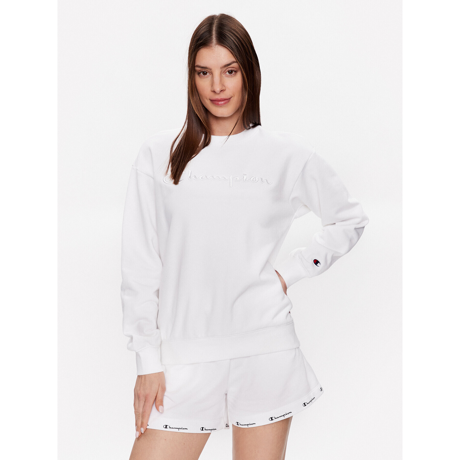 Champion Суитшърт 116049 Бял Regular Fit - Pepit.bg