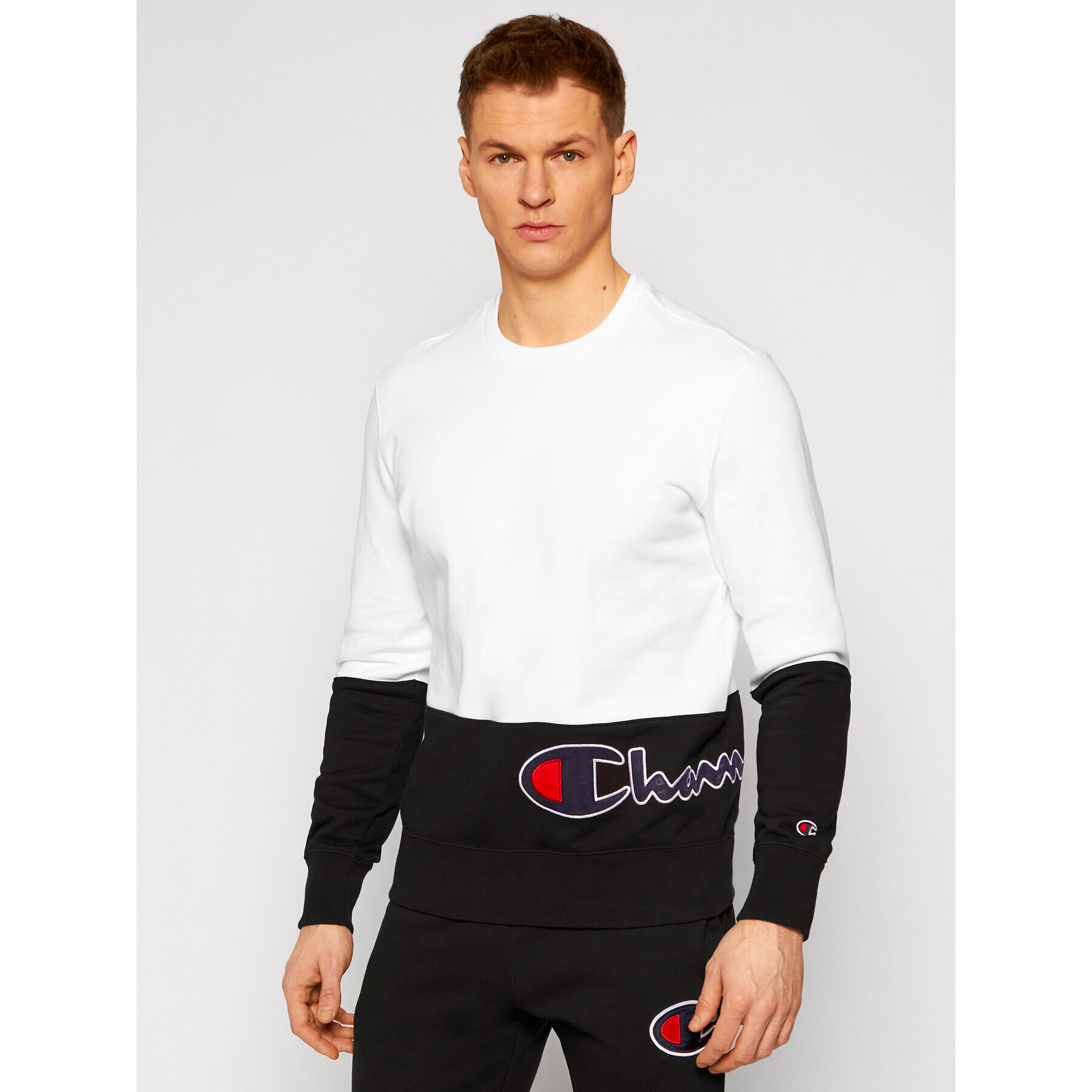 Champion Суитшърт 214206 Бял Comfort Fit - Pepit.bg