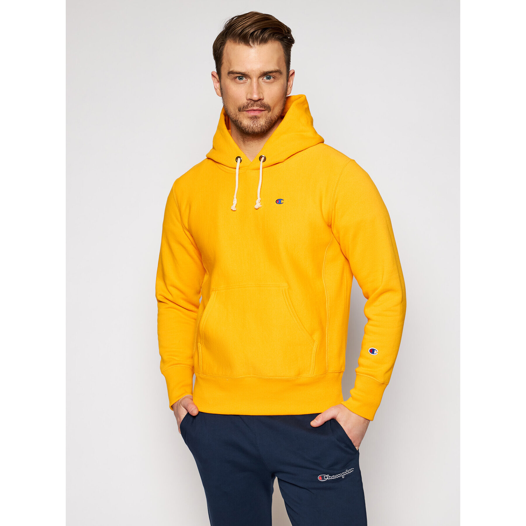 Champion Суитшърт 214675 Жълт Custom Fit - Pepit.bg