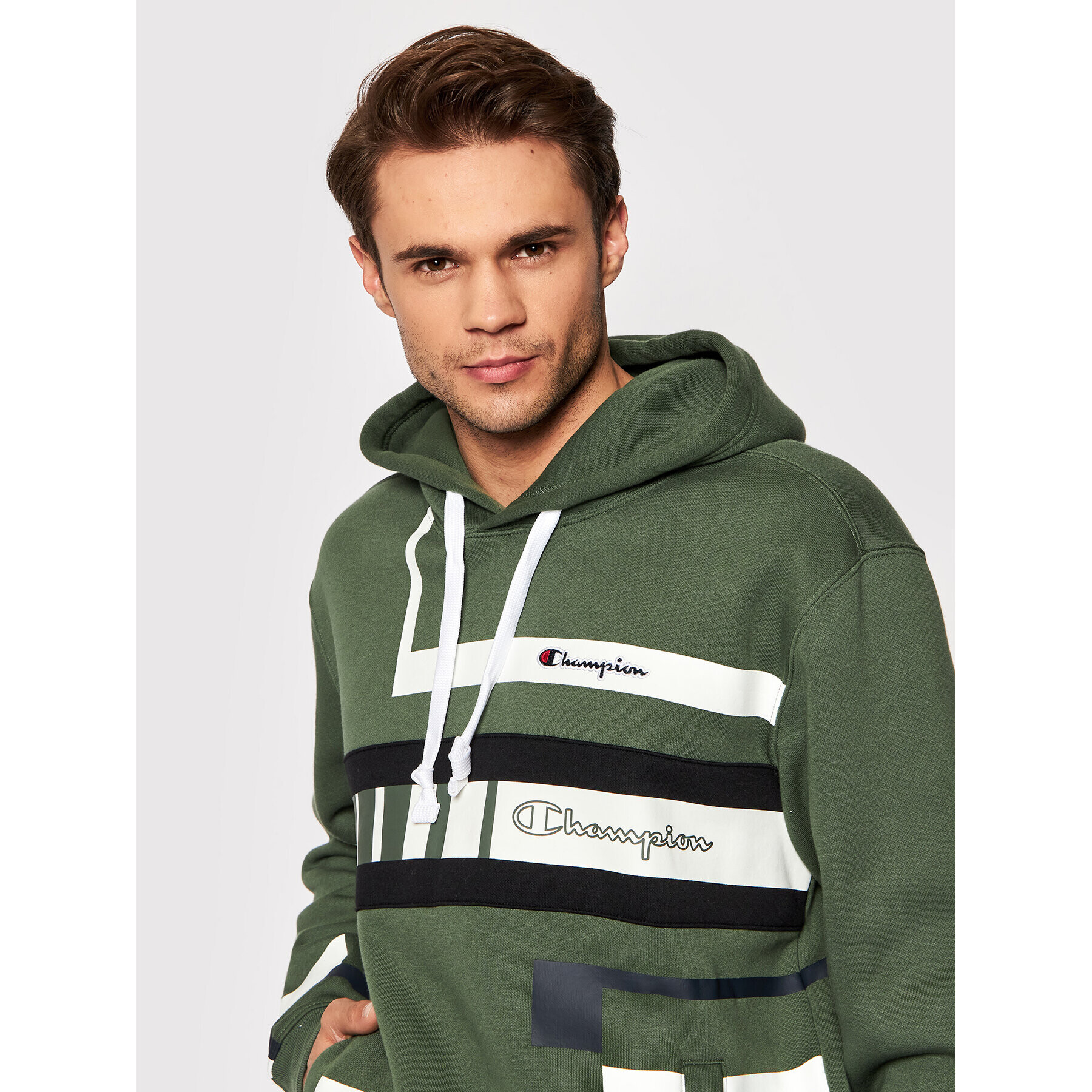 Champion Суитшърт 216485 Зелен Custom Fit - Pepit.bg