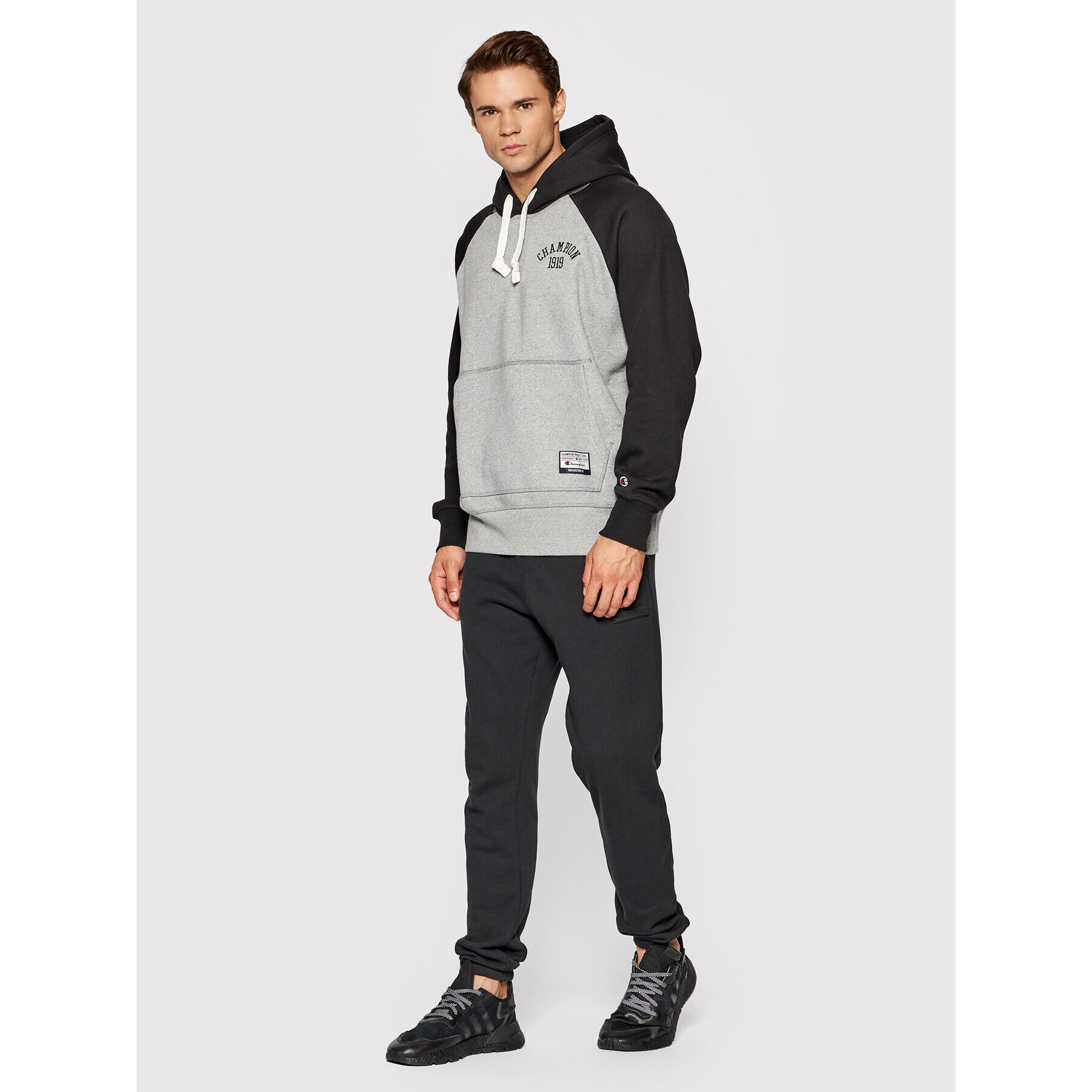 Champion Суитшърт 216571 Сив Custom Fit - Pepit.bg