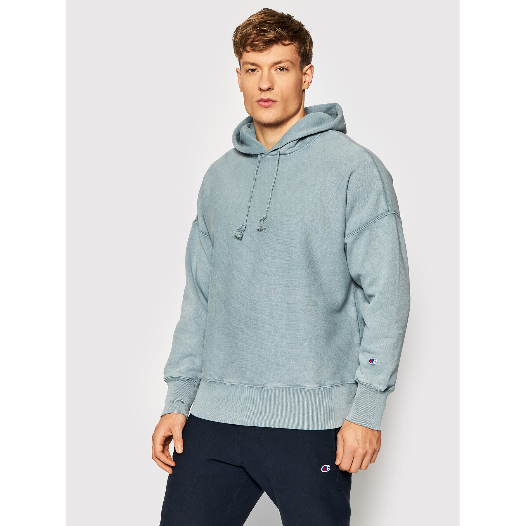Champion Суитшърт Acid Wash 216489 Зелен Oversize - Pepit.bg