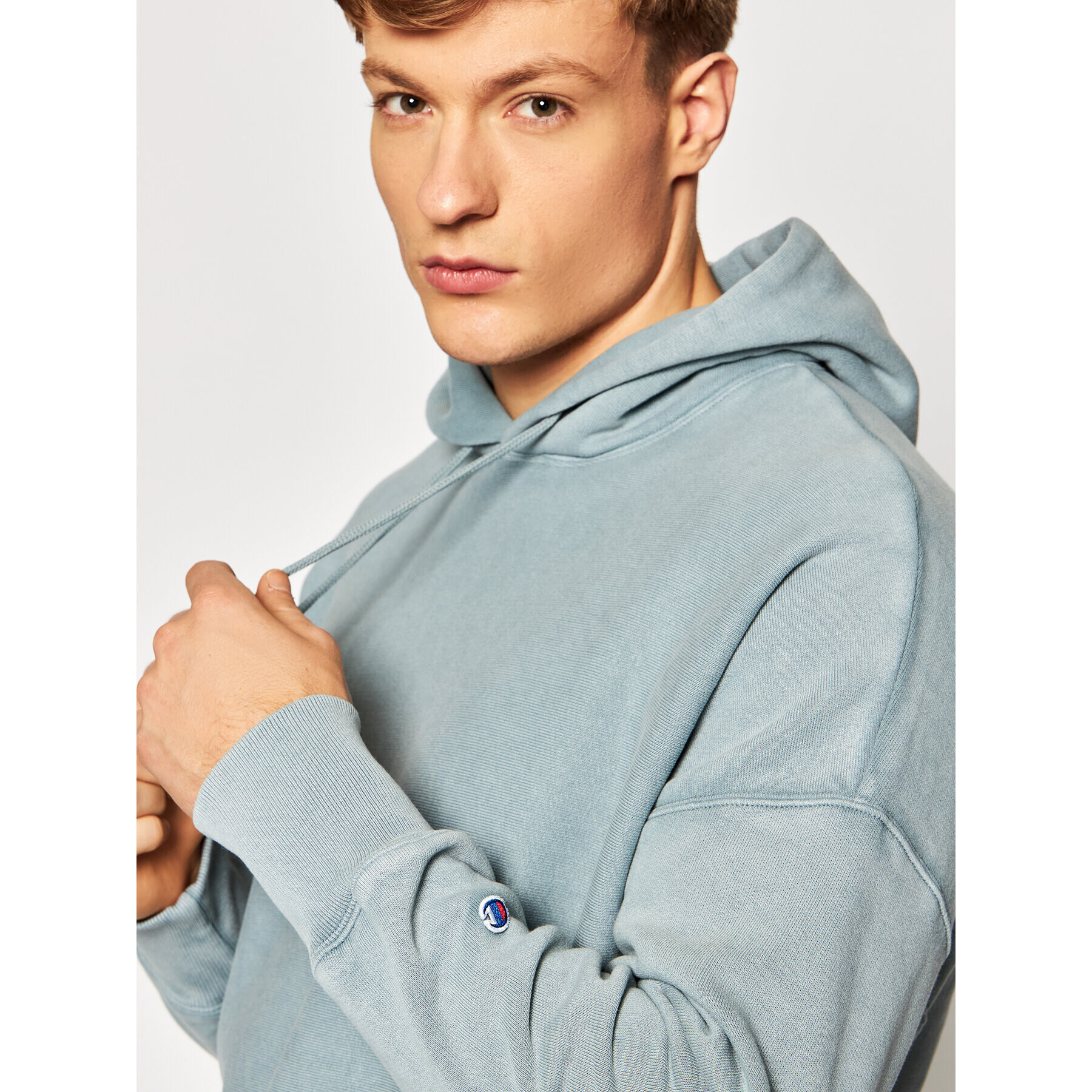 Champion Суитшърт Acid Wash 216489 Зелен Oversize - Pepit.bg