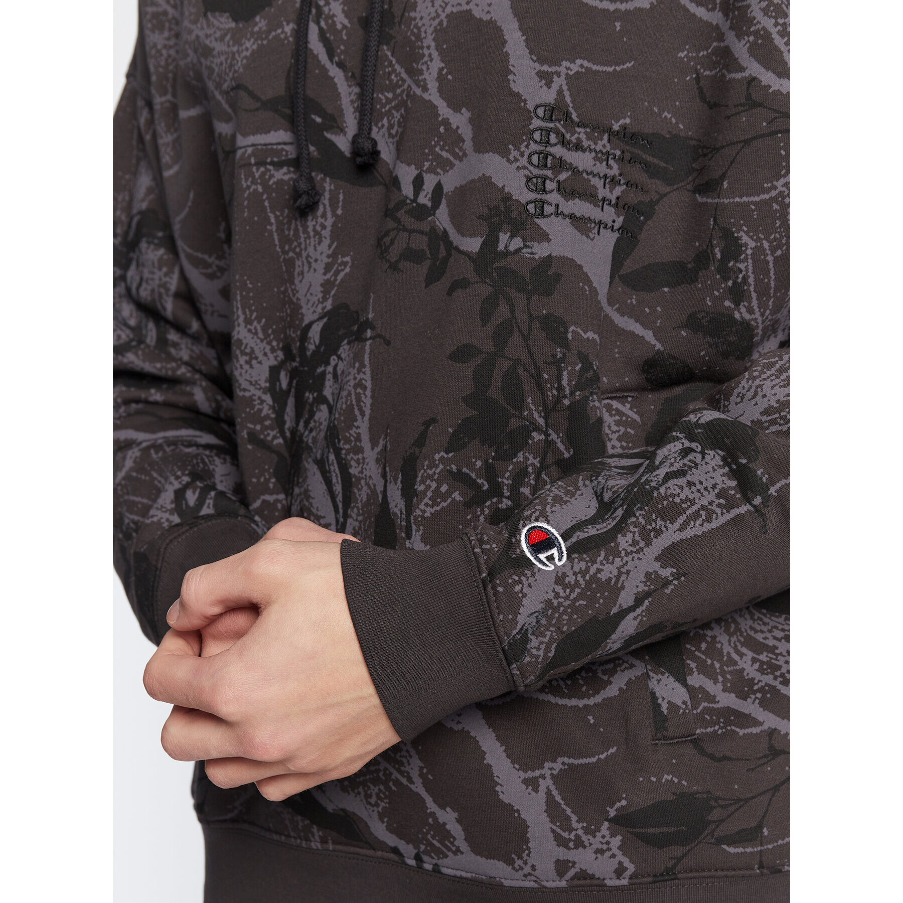 Champion Суитшърт All-Over Nature Print 217914 Черен Baggy Fit - Pepit.bg