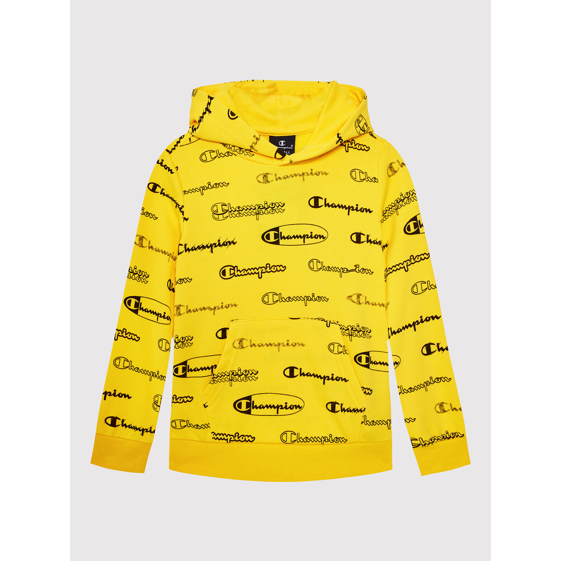 Champion Суитшърт All-Over Script Logo 305931 Жълт Regular Fit - Pepit.bg