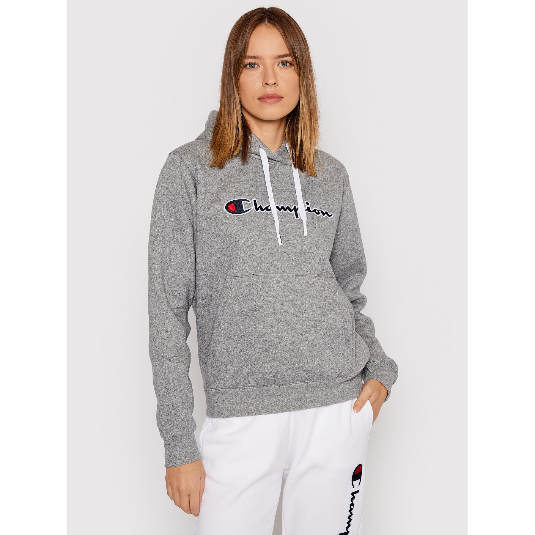 Champion Суитшърт Blend Script Logo 114461 Сив Regular Fit - Pepit.bg