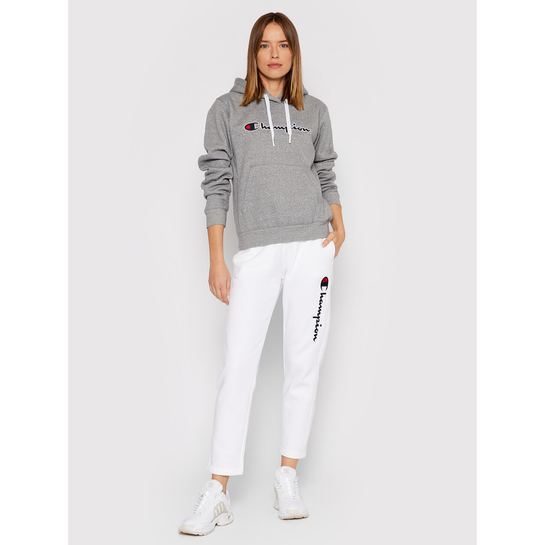 Champion Суитшърт Blend Script Logo 114461 Сив Regular Fit - Pepit.bg