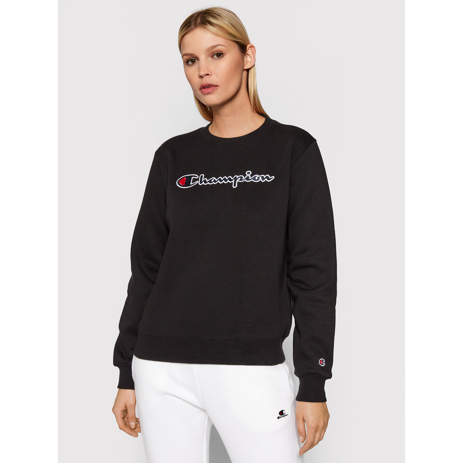 Champion Суитшърт Blend Script Logo 114462 Черен Regular Fit - Pepit.bg