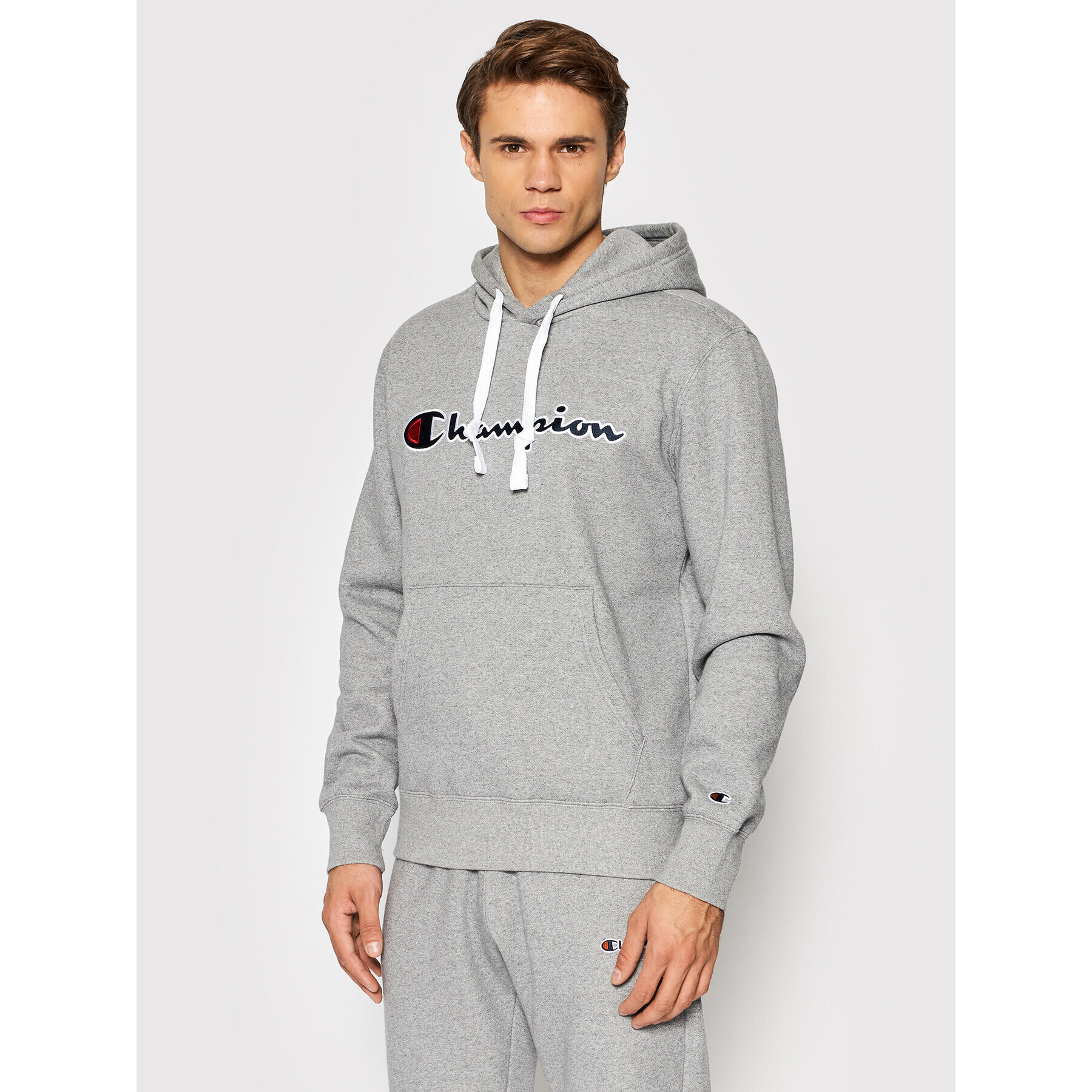 Champion Суитшърт Blend Script Logo 216470 Сив Regular Fit - Pepit.bg