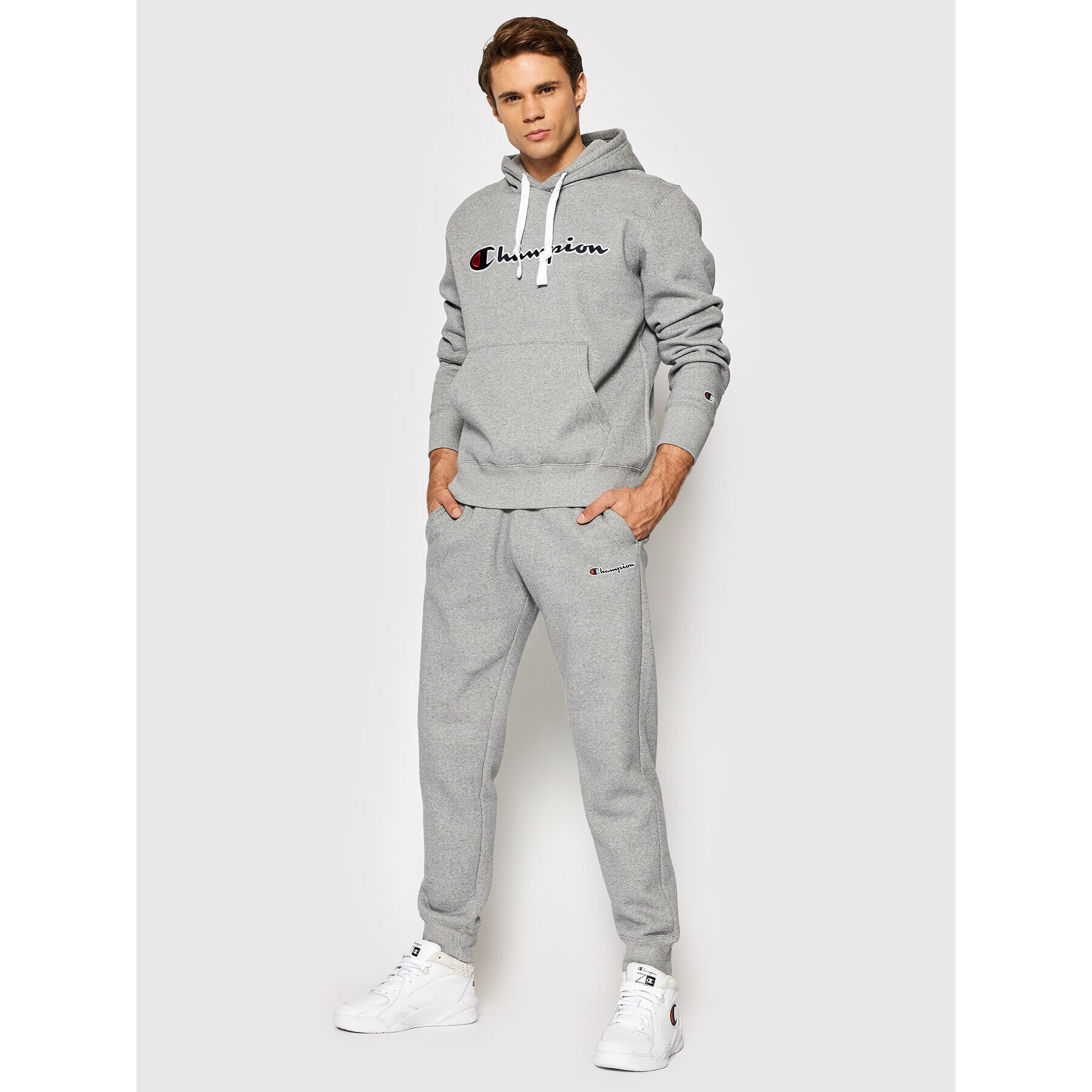 Champion Суитшърт Blend Script Logo 216470 Сив Regular Fit - Pepit.bg