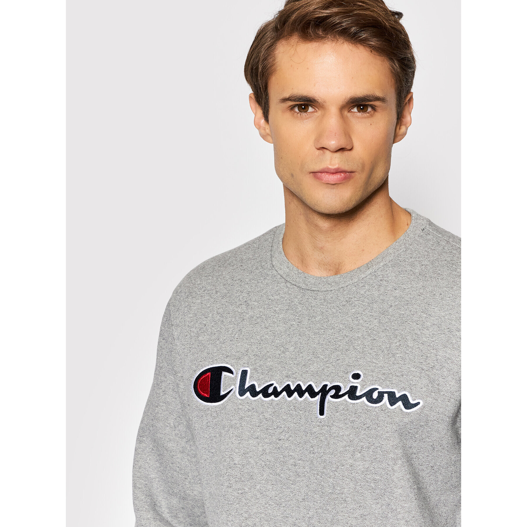 Champion Суитшърт Blend Script Logo 216471 Сив Regular Fit - Pepit.bg