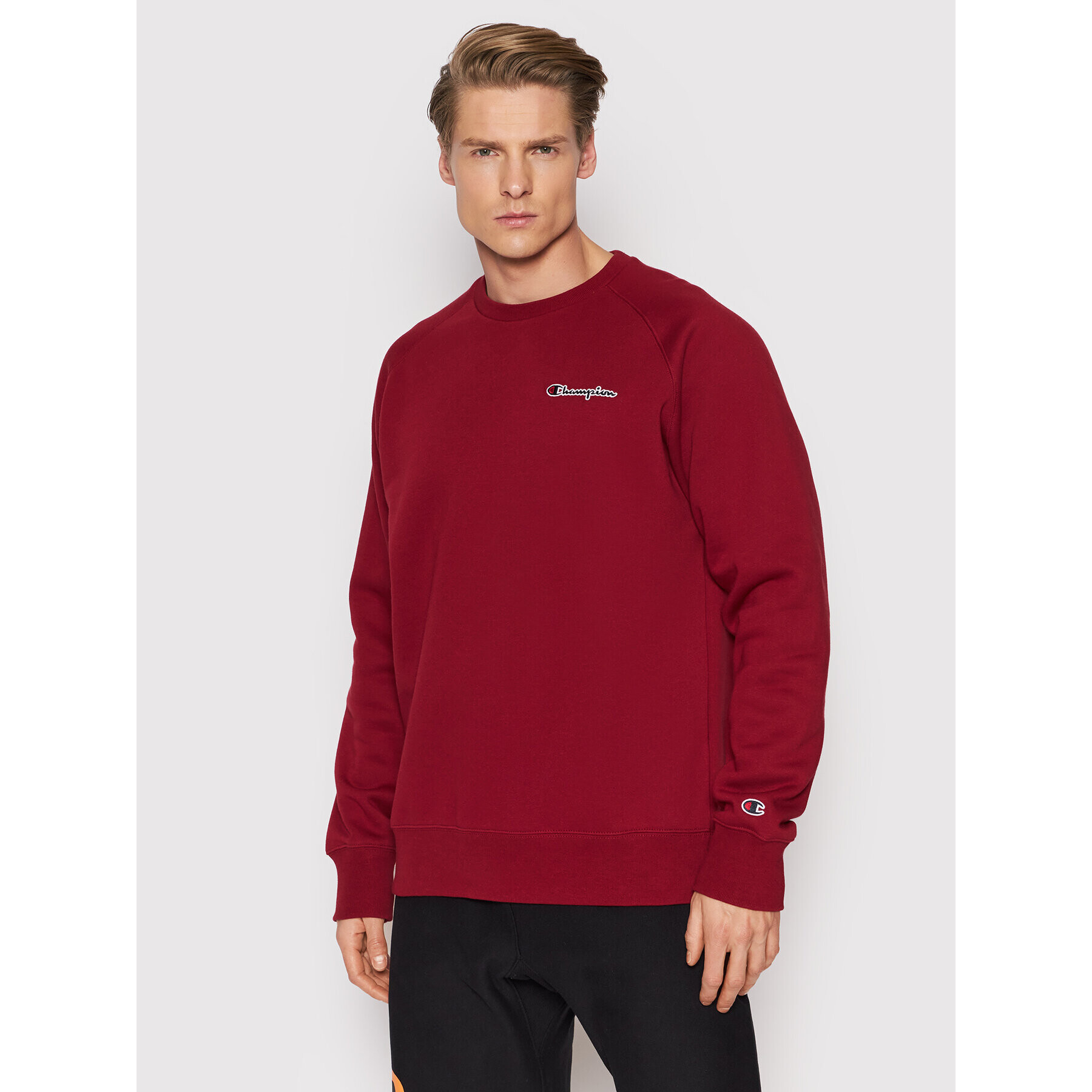 Champion Суитшърт Blend Script Logo Back 216484 Бордо Regular Fit - Pepit.bg