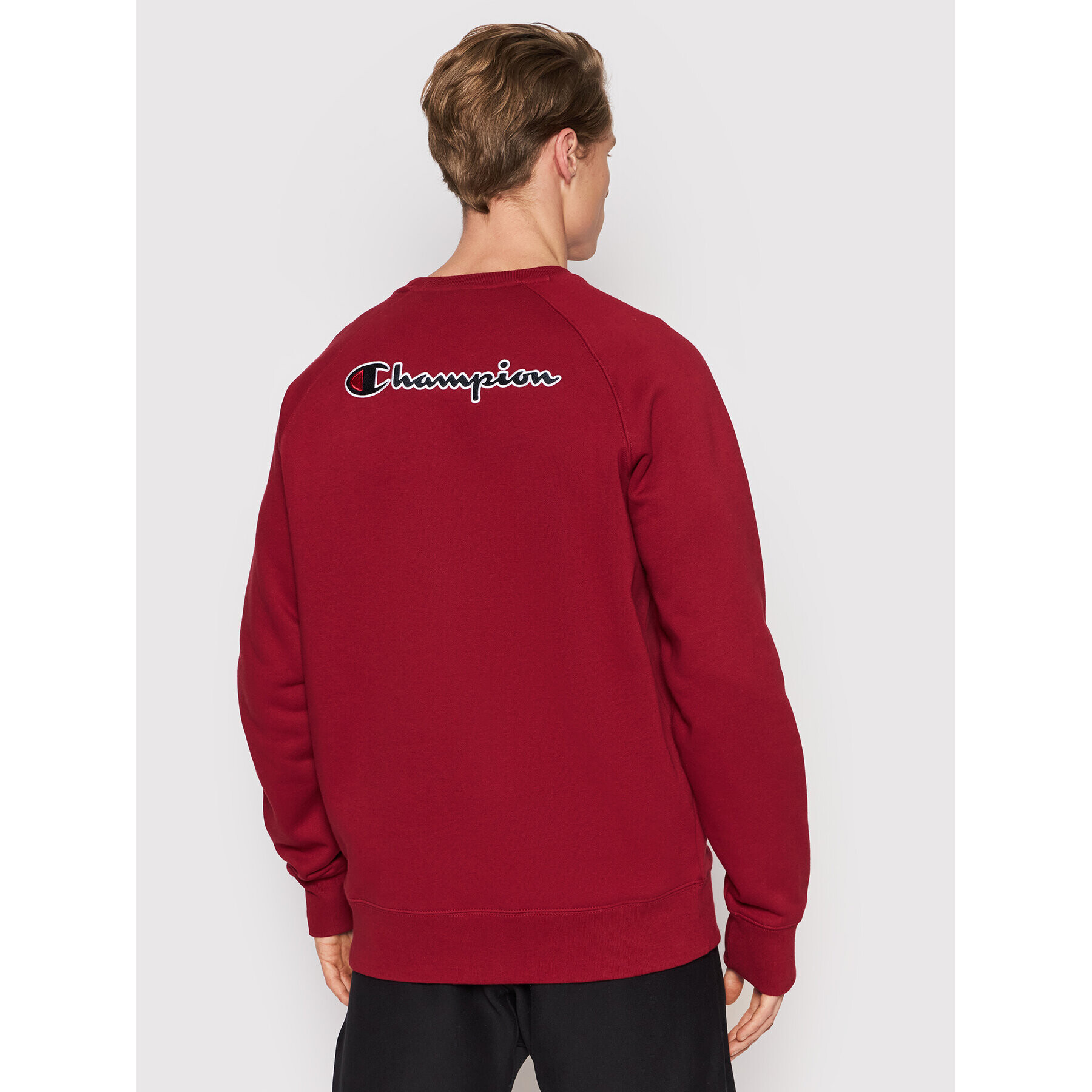 Champion Суитшърт Blend Script Logo Back 216484 Бордо Regular Fit - Pepit.bg