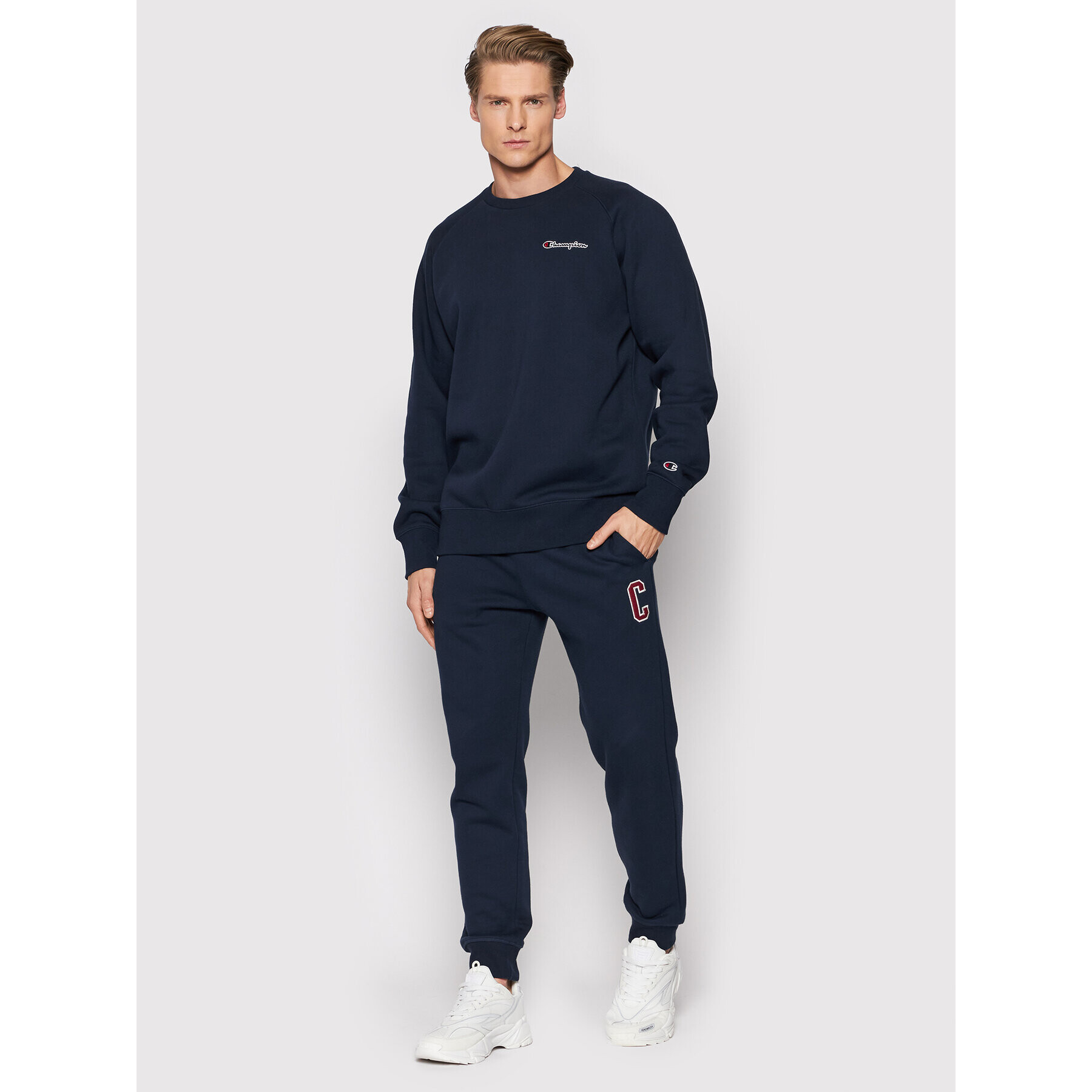 Champion Суитшърт Blend Script Logo Back 216484 Тъмносин Regular Fit - Pepit.bg