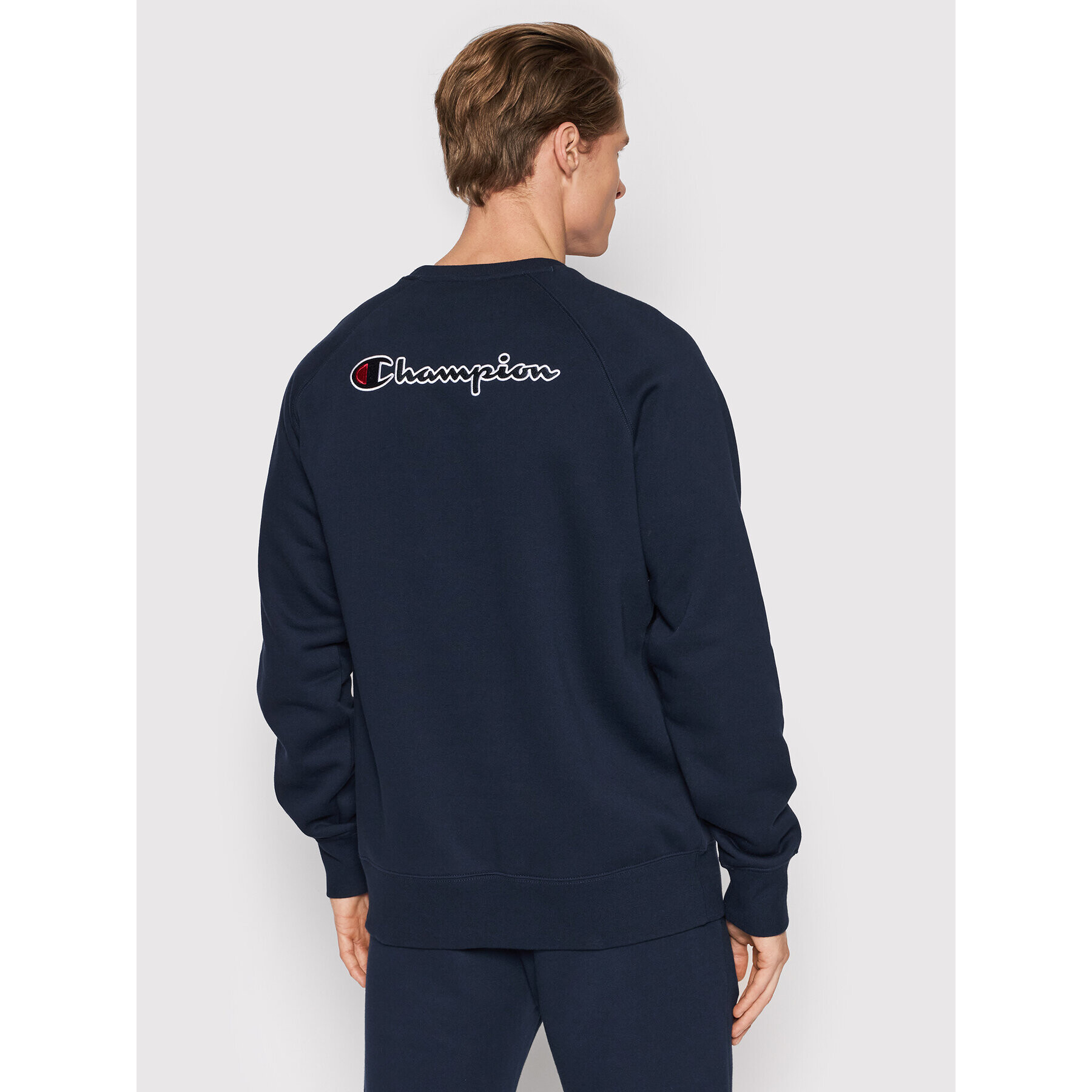 Champion Суитшърт Blend Script Logo Back 216484 Тъмносин Regular Fit - Pepit.bg