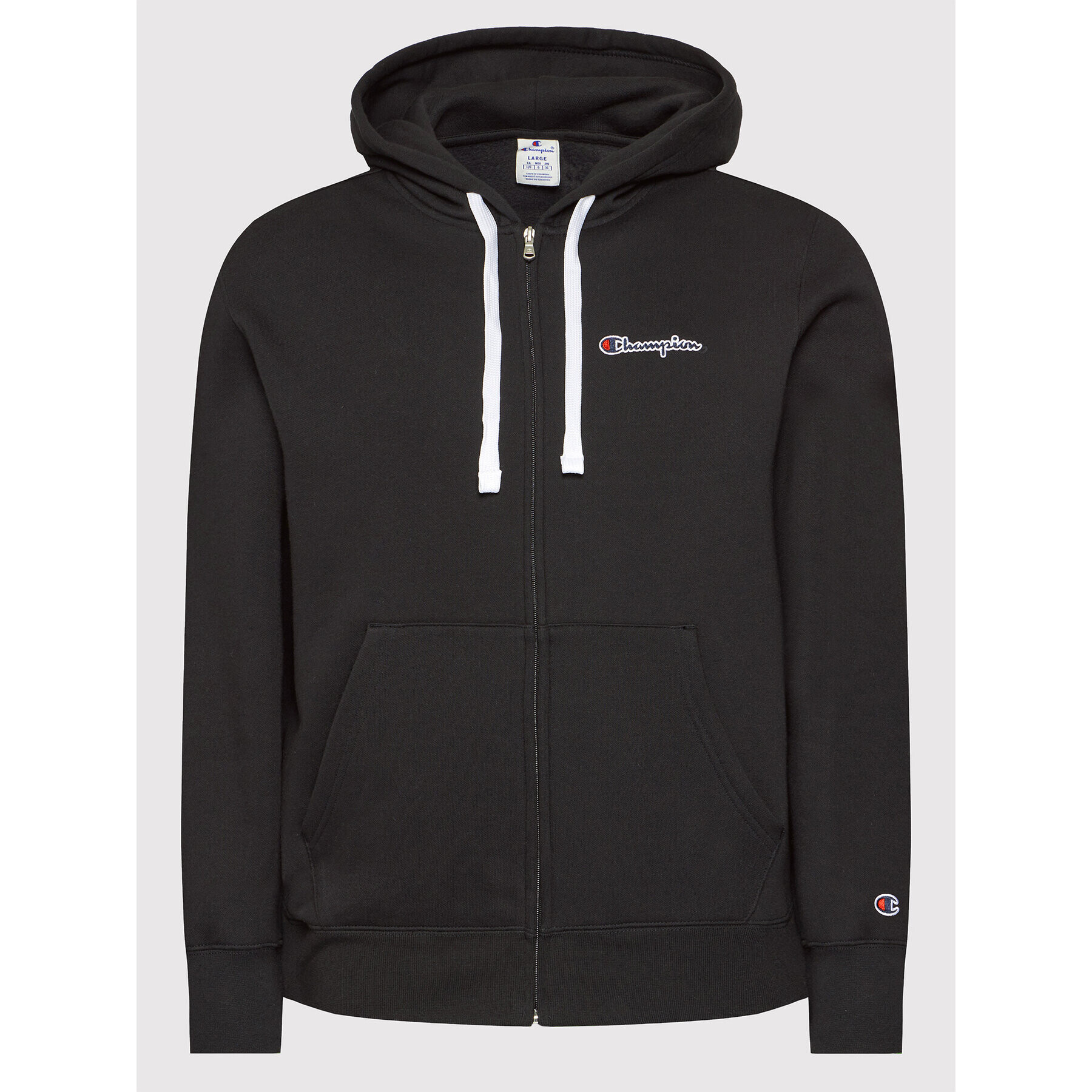 Champion Суитшърт Blend Small Script Logo Zip-Up 216477 Черен Custom Fit - Pepit.bg