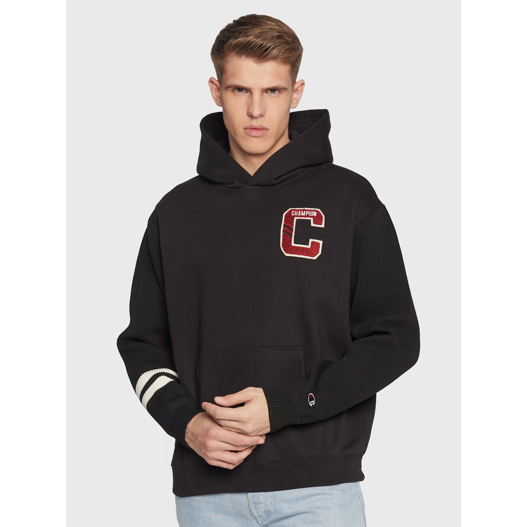 Champion Суитшърт Bookstore Logo 217884 Черен Custom Fit - Pepit.bg