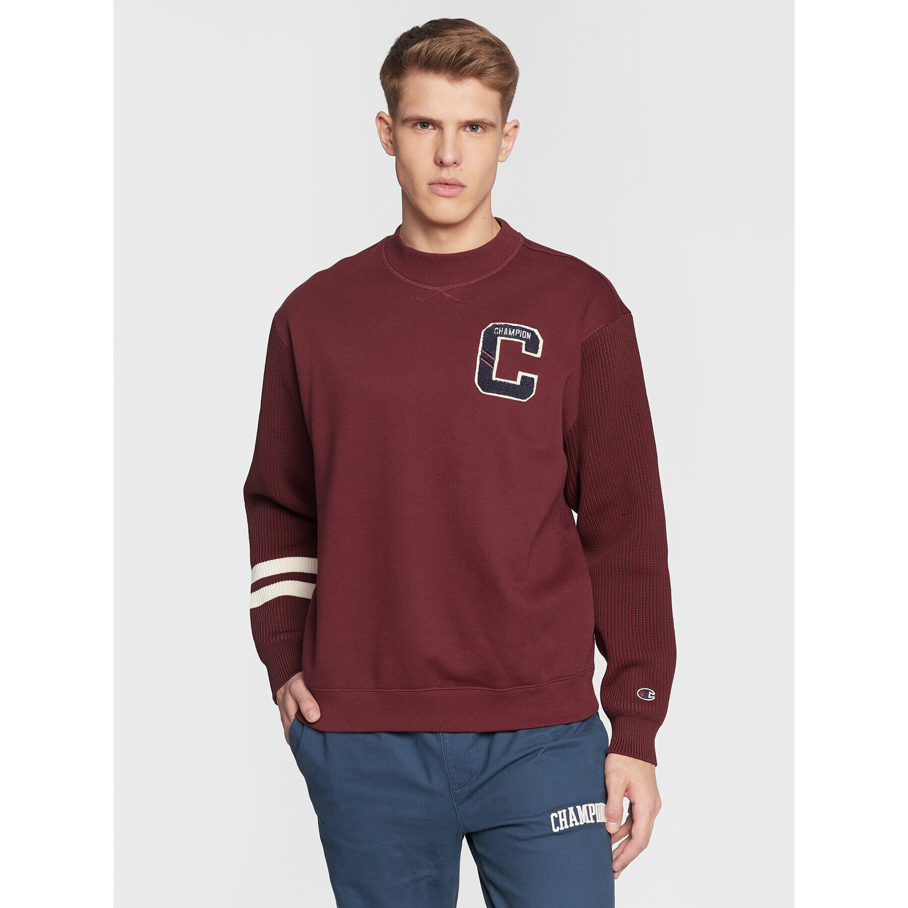 Champion Суитшърт Bookstore Logo 217885 Бордо Custom Fit - Pepit.bg