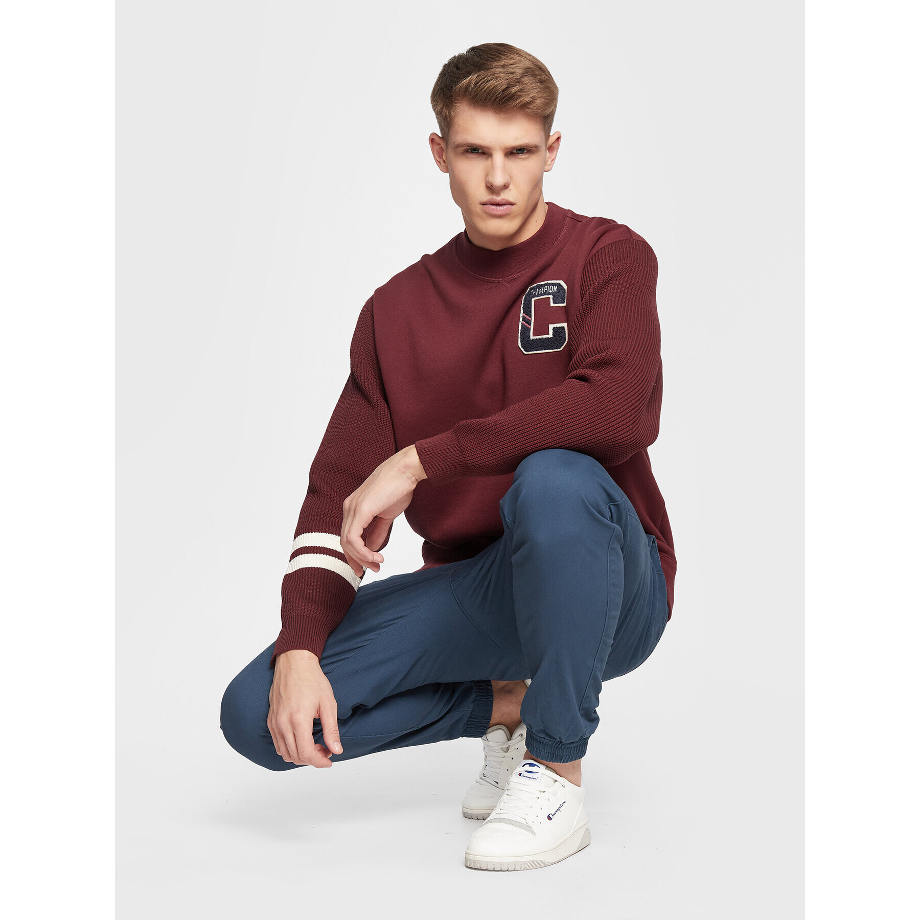 Champion Суитшърт Bookstore Logo 217885 Бордо Custom Fit - Pepit.bg