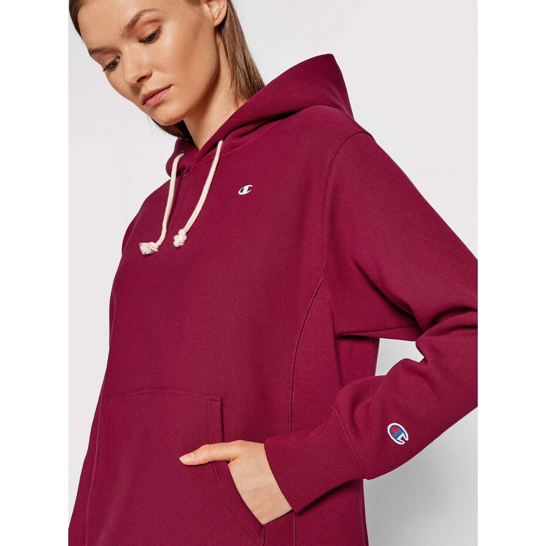 Champion Суитшърт C Logo 114778 Розов Regular Fit - Pepit.bg