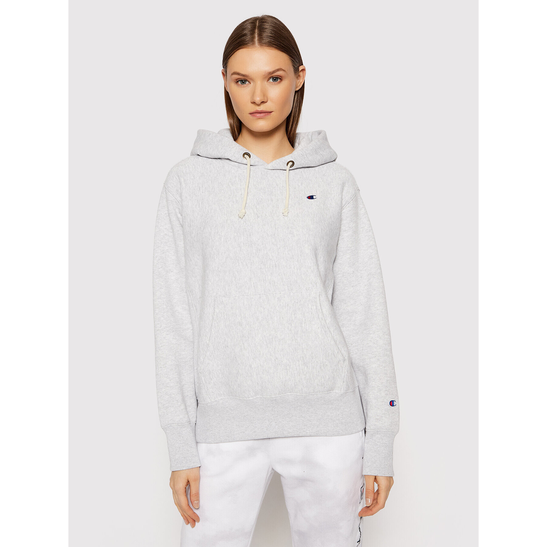 Champion Суитшърт C Logo 114778 Сив Regular Fit - Pepit.bg