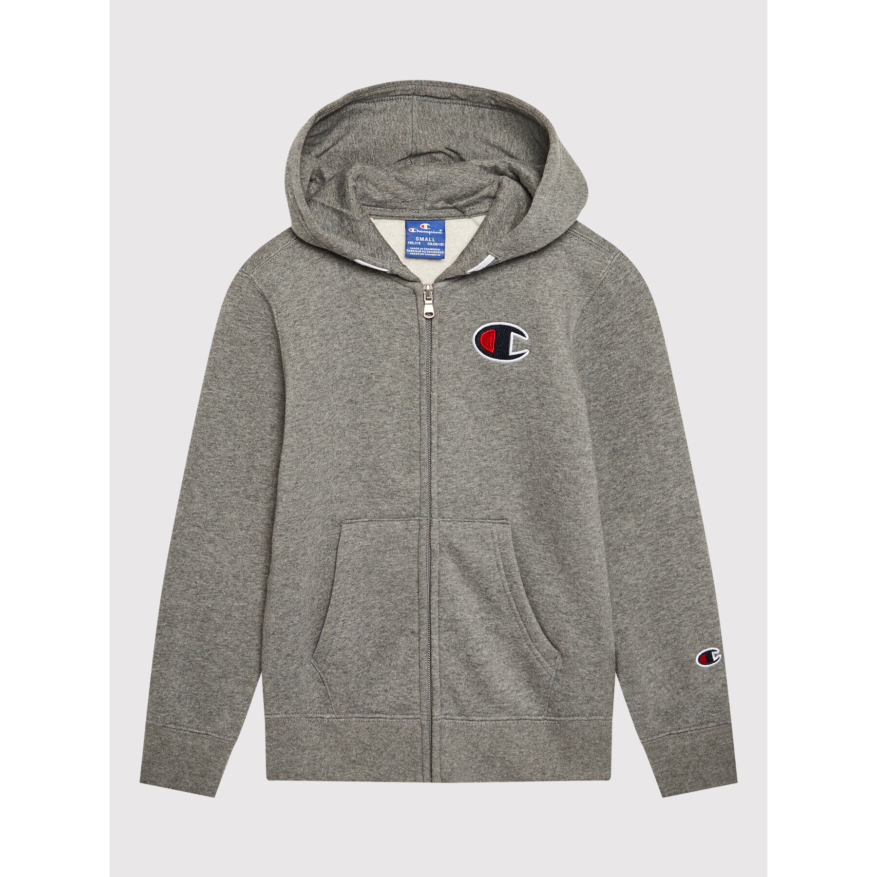 Champion Суитшърт C Logo Zip-Up 305767 Сив Regular Fit - Pepit.bg
