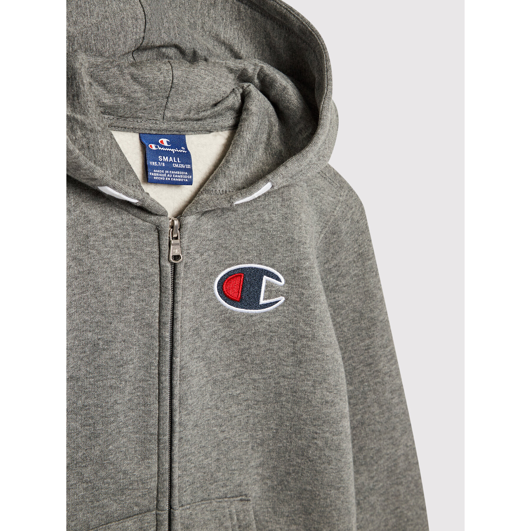 Champion Суитшърт C Logo Zip-Up 305767 Сив Regular Fit - Pepit.bg